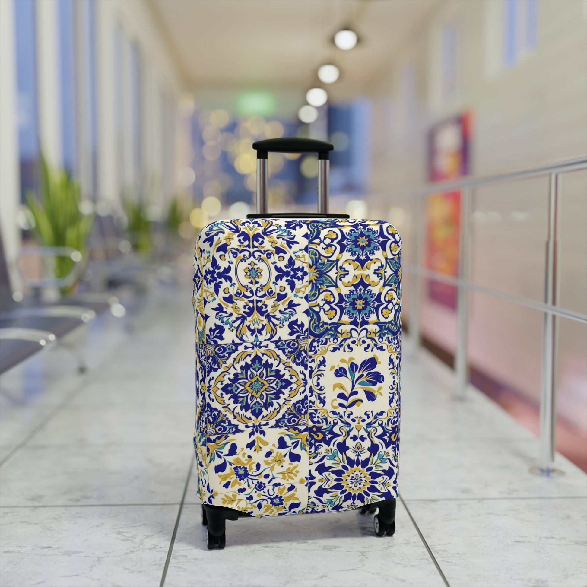 Luggage Cover Travel Accessory Floral Sicilian Design - Rosetta Creative Boutique