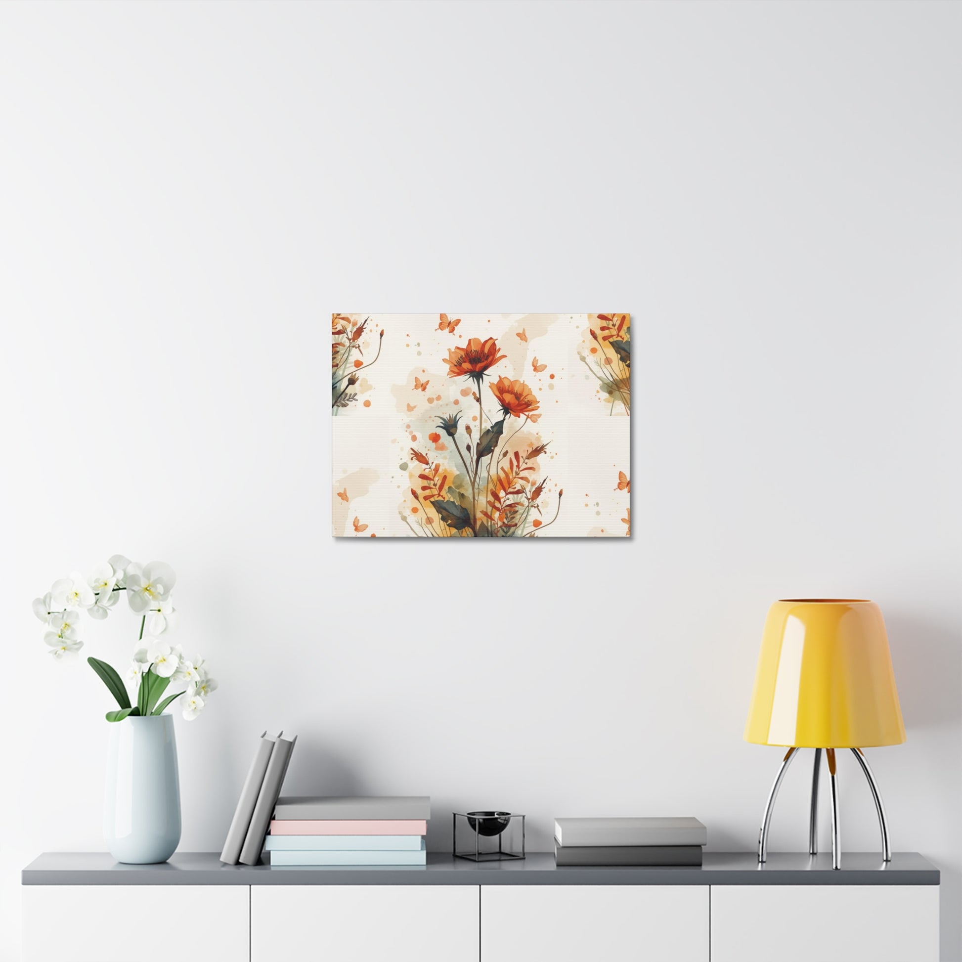 Floral Art Canvas Print by Rosetta Creative Boutique - Boho Wall Decor, Butterfly Decor, Gift for Nature Lovers, Home Office Wall Art, Birthday, Housewarming - Rosetta Creative Boutique