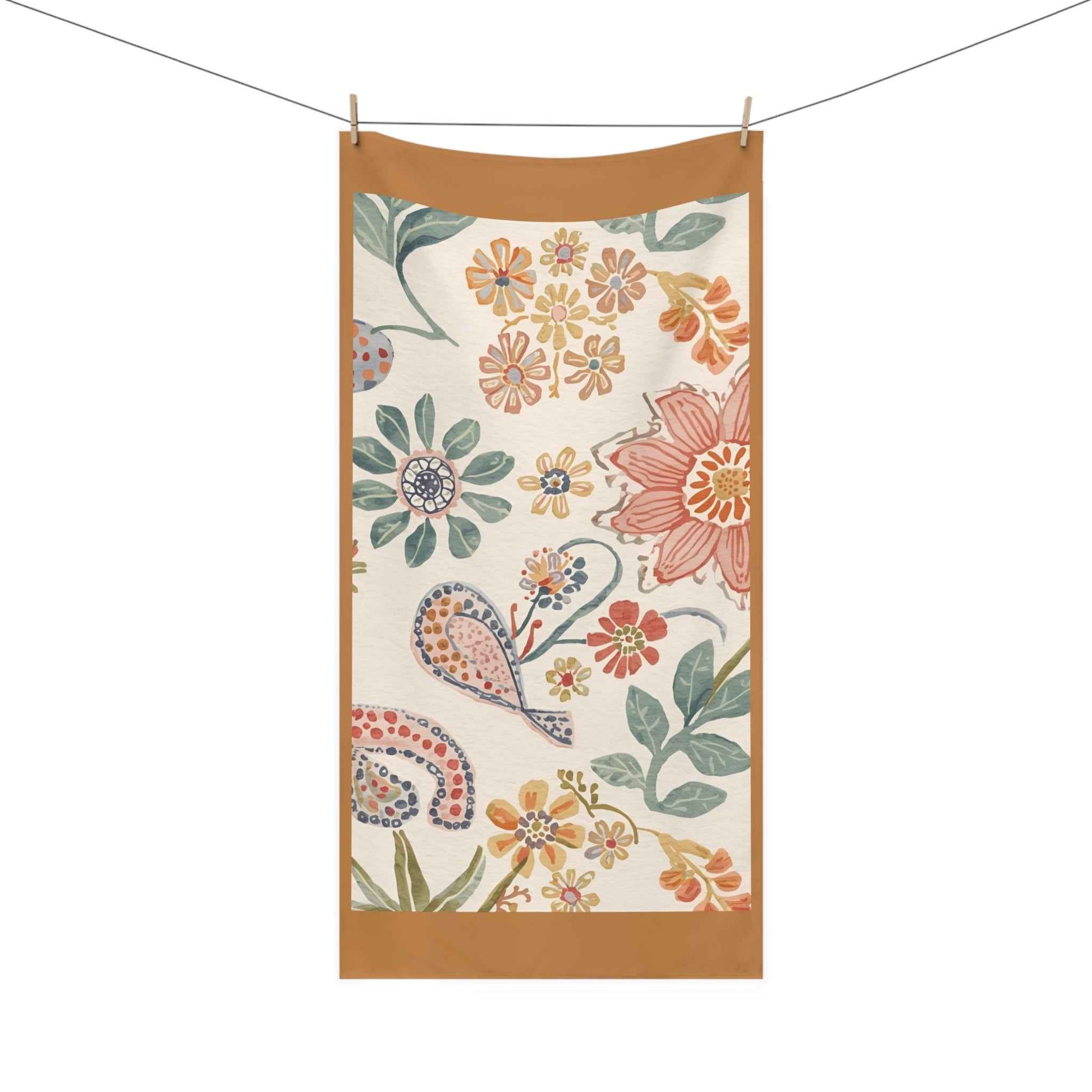 Turkish Floral Mink-Cotton Towel – Soft & Decorative Beach/Bath Towel for Relaxation
