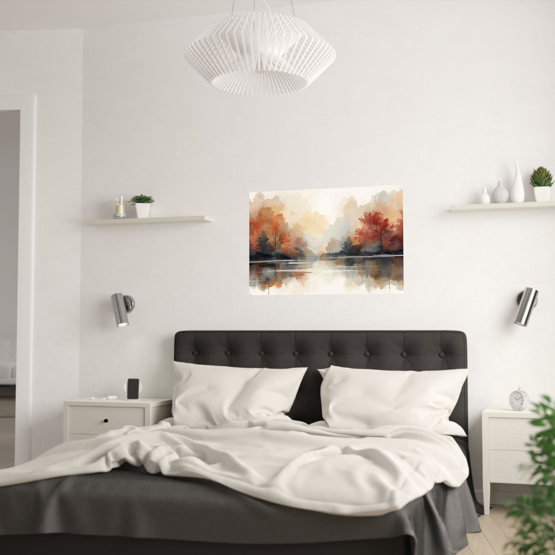 Autumn Reflection Satin Poster Prints Nature Aesthetic - Rosetta Creative Boutique