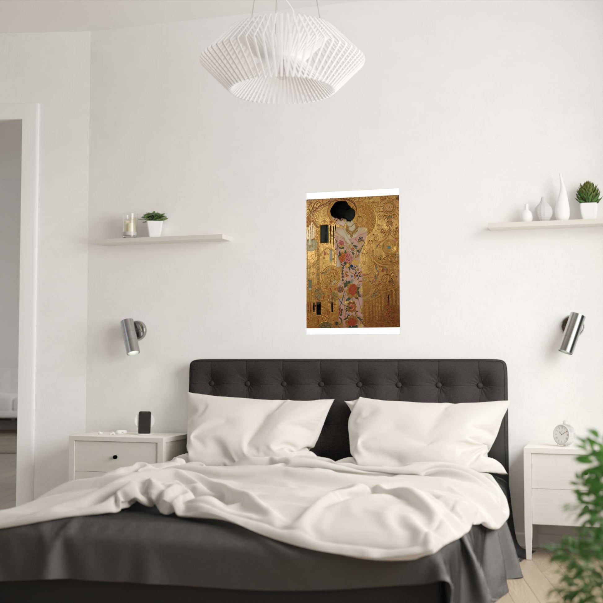 Elegant Satin Poster in Klimt-Style For Romantic Wall Art Decor Ideas - Rosetta Creative Boutique