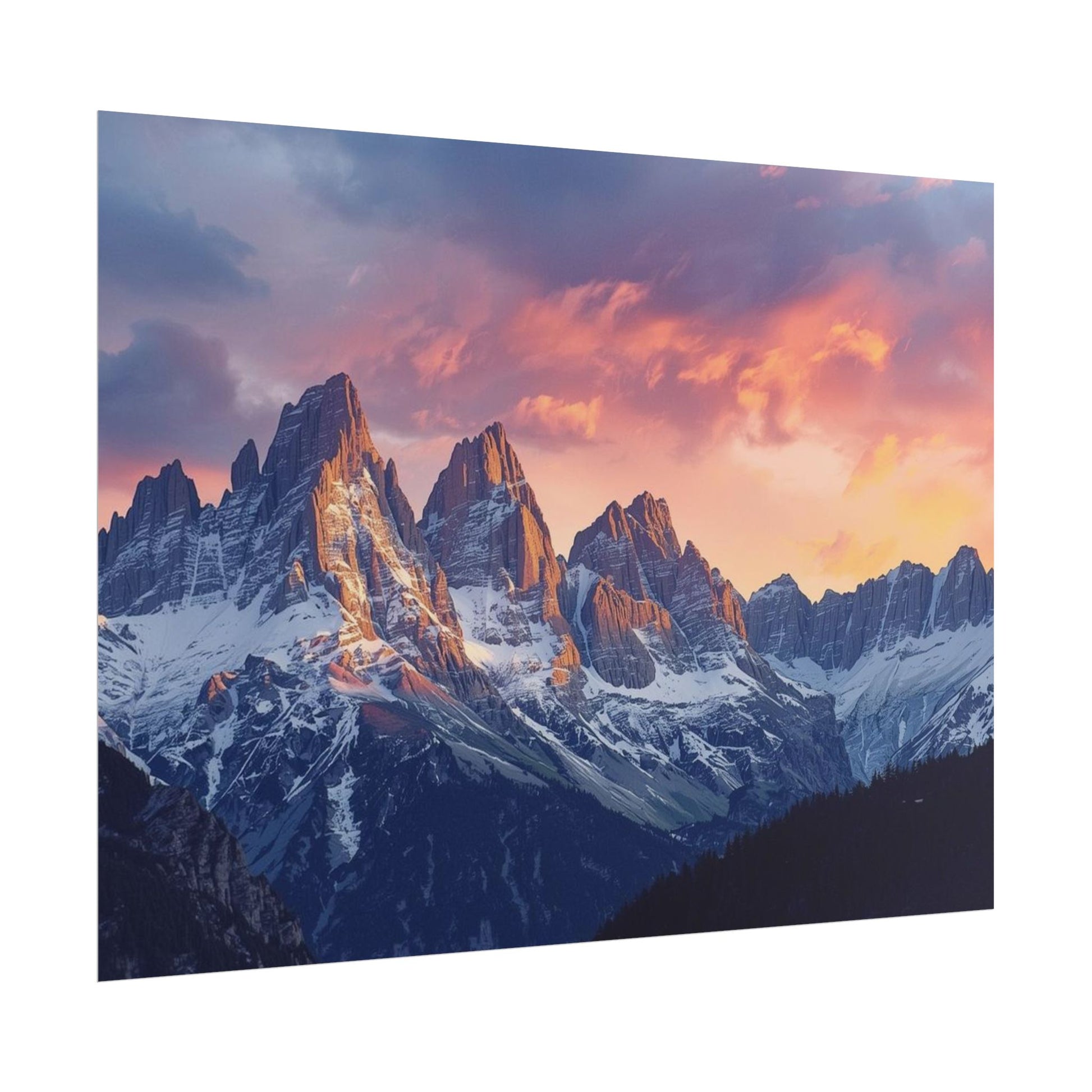 Dolomite Mountain Landscape Rolled Poster, Wall Art Print, Home Decor, Nature Artwork, Gift for Nature Lovers - Rosetta Creative Boutique
