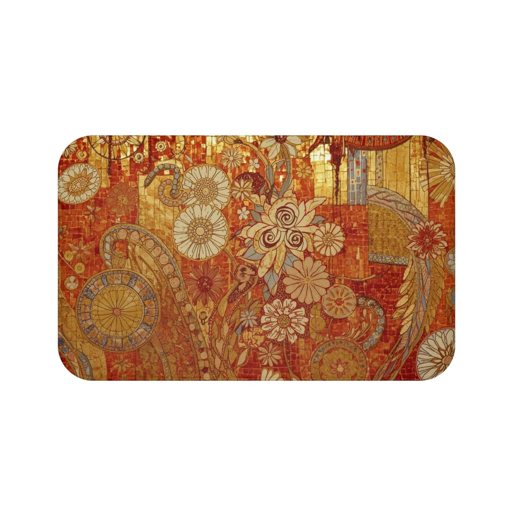 Elegant Floral Bath Mat - Bohemian Home Decor, Non-Slip Bath Rug, Shower Mat, Gift for Her, Bathroom Accent Rug