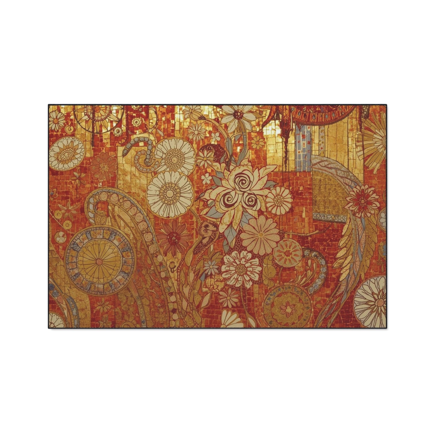 Stylish Heavy Duty Floor Mat with Floral Design - Durable Indoor/Outdoor Rug