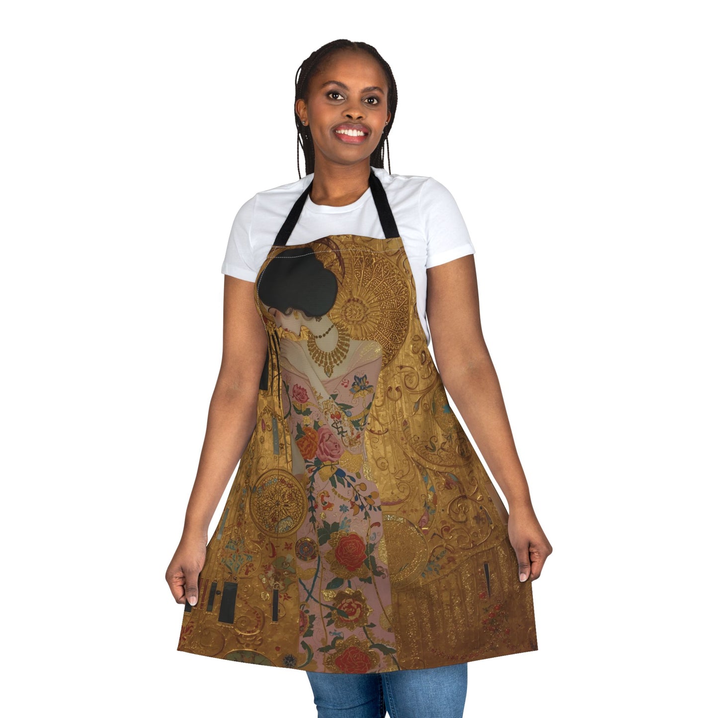 Elegant Art Apron in Gustav Klimt Style, Colorful Cooking Gift, Stylish Chef Apron, Unique Kitchen Accessory, Ideal for Home Cooks, Art Lovers