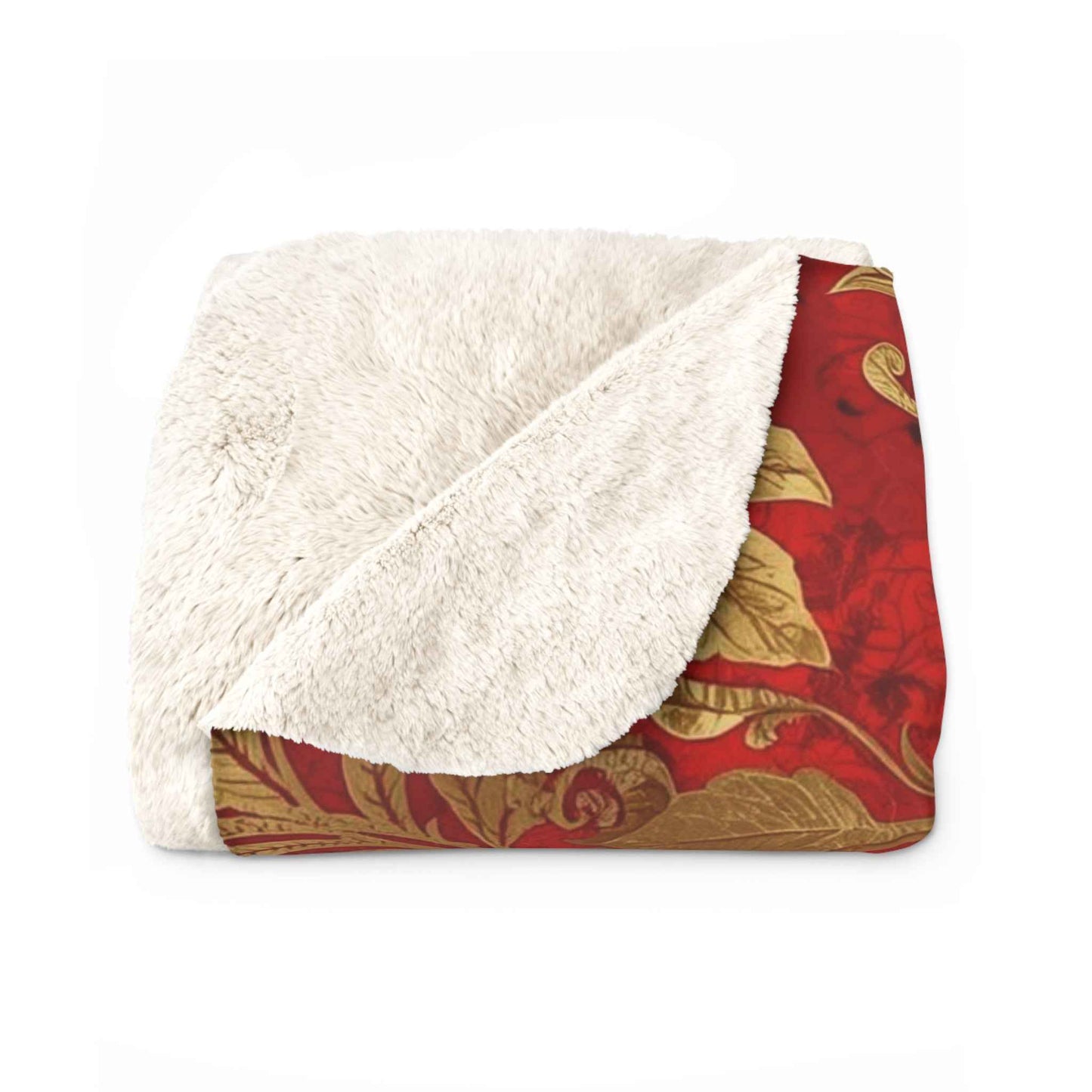 Luxurious Floral Sherpa Fleece Blanket, Cozy Throw for Winter, Elegant Home Decor, Perfect Gift for Holidays, Soft and Warm Blanket