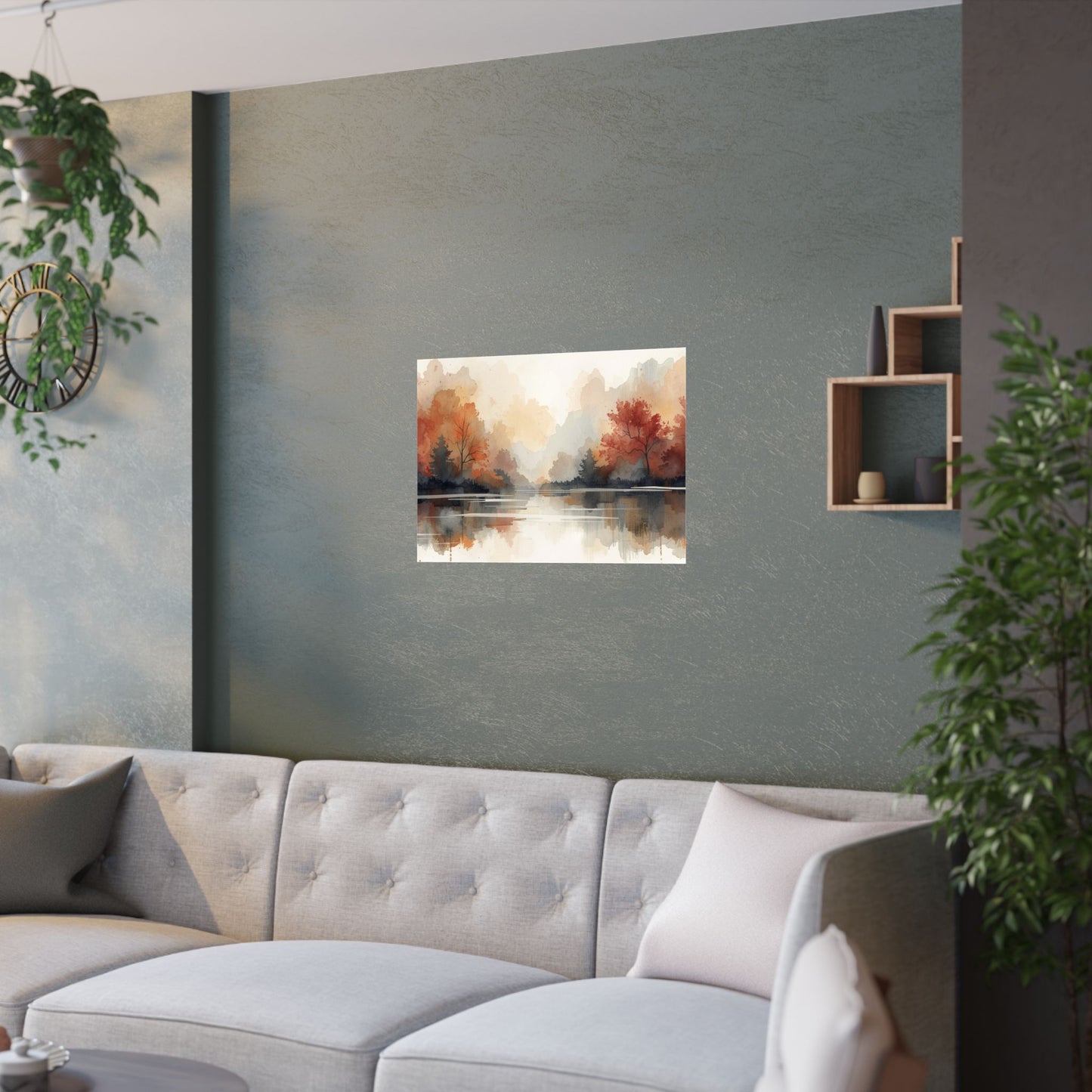 Autumn Reflection Satin Poster Prints Nature Aesthetic - Rosetta Creative Boutique
