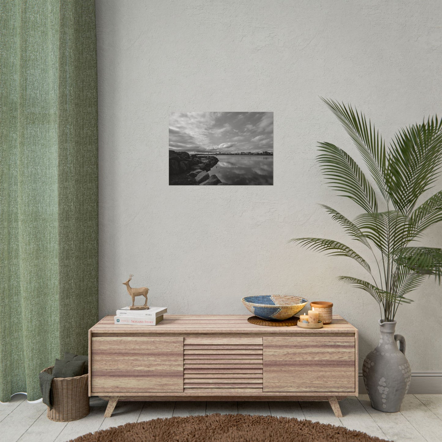 Iceland Black and White Landscape Rolled Poster by Rosetta Creative Boutique, Minimalist Wall Art, Home Decor, Nature Photography, Aesthetic Gift, Modern Room Decor - Rosetta Creative Boutique