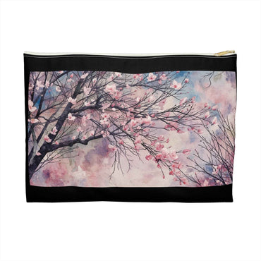 Cherry Blossom Print Accessory Pouch - Floral Makeup Bag for Travel & Everyday Use