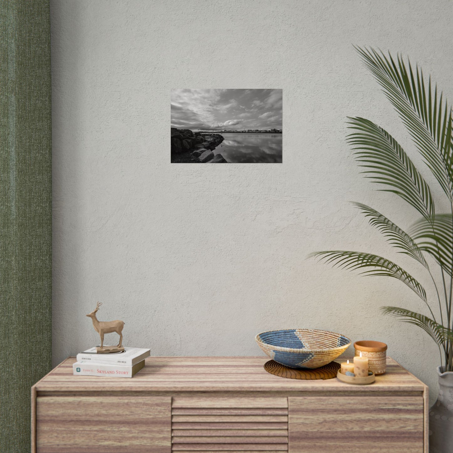 Iceland Black and White Landscape Rolled Poster by Rosetta Creative Boutique, Minimalist Wall Art, Home Decor, Nature Photography, Aesthetic Gift, Modern Room Decor - Rosetta Creative Boutique