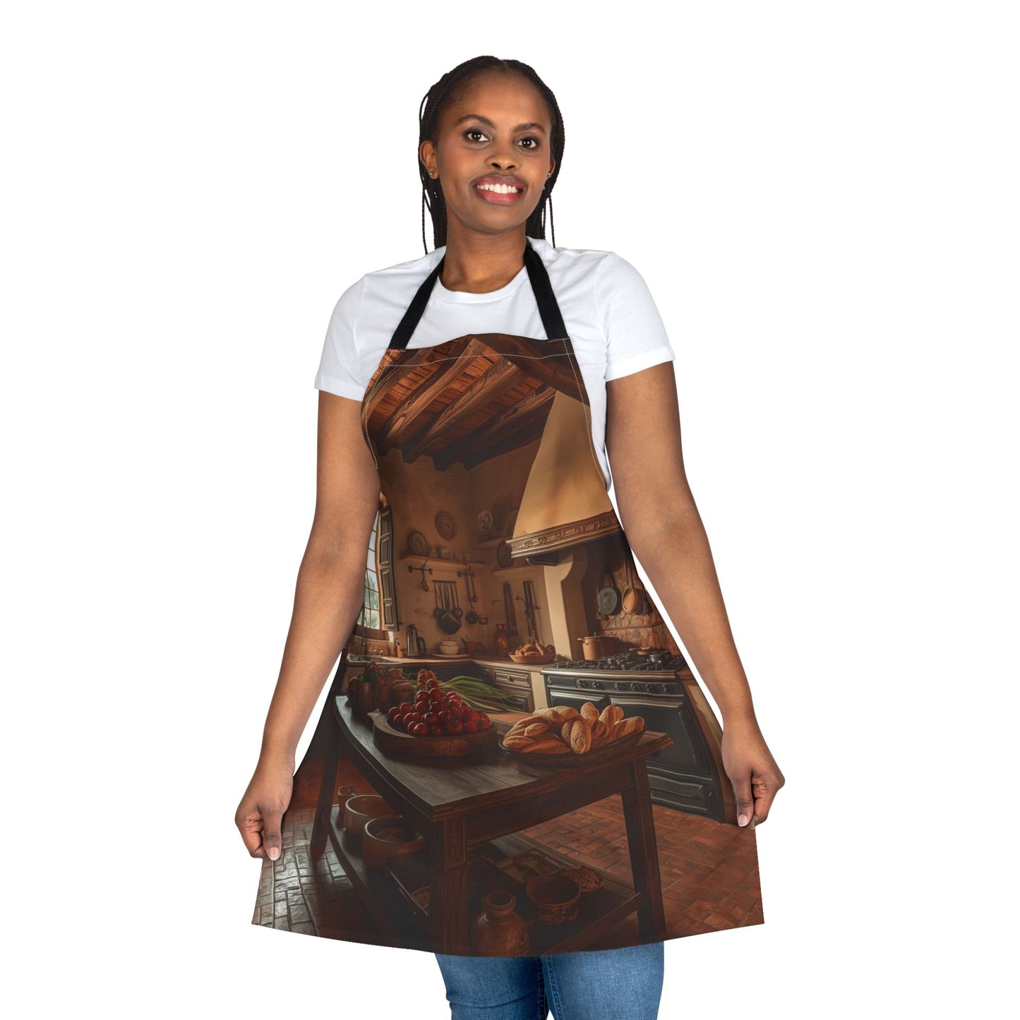 Cozy Tuscan Kitchen Apron, Cooking Gift, Foodie Essentials, Home Chef Apron, 5-Color Straps, Stylish Cooking Gear