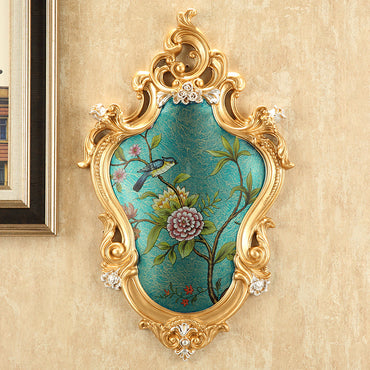Three Dimensional Flower And Bird Wall Ornaments Resin Decor