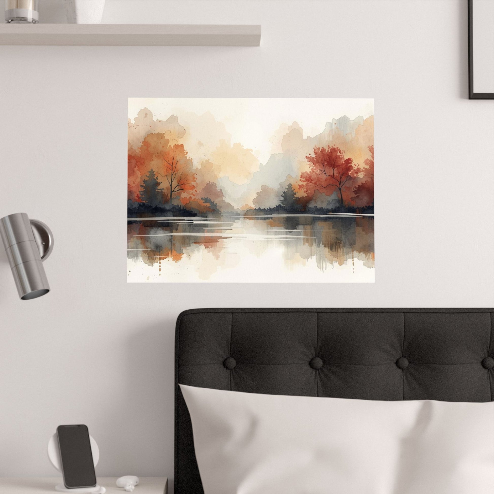 Autumn Reflection Satin Poster Prints Nature Aesthetic - Rosetta Creative Boutique