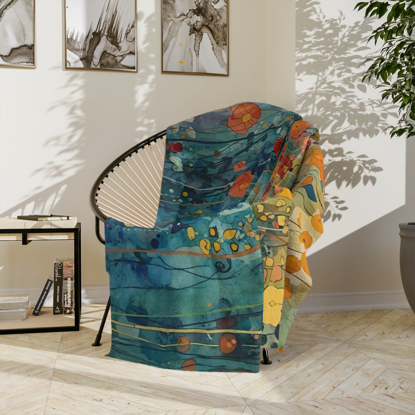 Vibrant Floral Microfiber Blanket - Exclusively at Rosetta Creative Boutique, Cozy Home Decor, Perfect for Picnics, Gifts, Boho Style, Unique Throw, All Seasons - Rosetta Creative Boutique