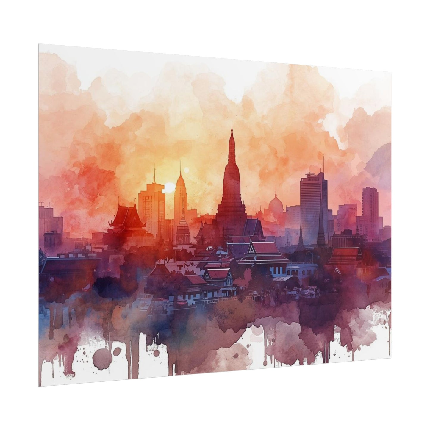 Bangkok Cityscape Posters Rolled Wall Art Home Decor Gift - Rosetta Creative Boutique