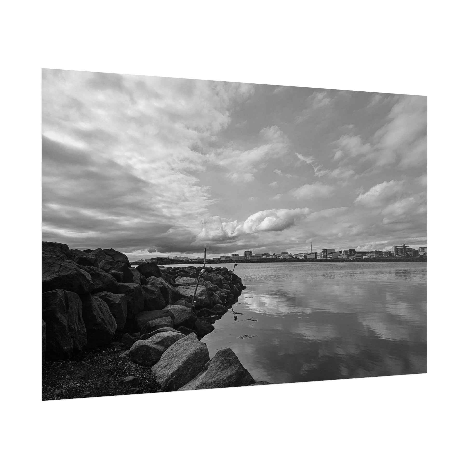 Iceland Black and White Landscape Rolled Poster by Rosetta Creative Boutique, Minimalist Wall Art, Home Decor, Nature Photography, Aesthetic Gift, Modern Room Decor - Rosetta Creative Boutique
