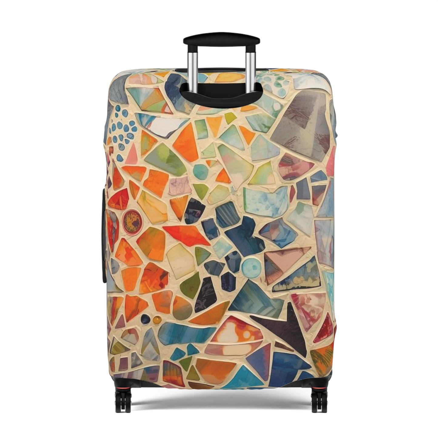 Vibrant Mosaic Pattern Luggage Cover | Colorful Travel Accessory | Suitcase Protector | Unique Gift for Travelers | Vacation Ready - Rosetta Creative Boutique