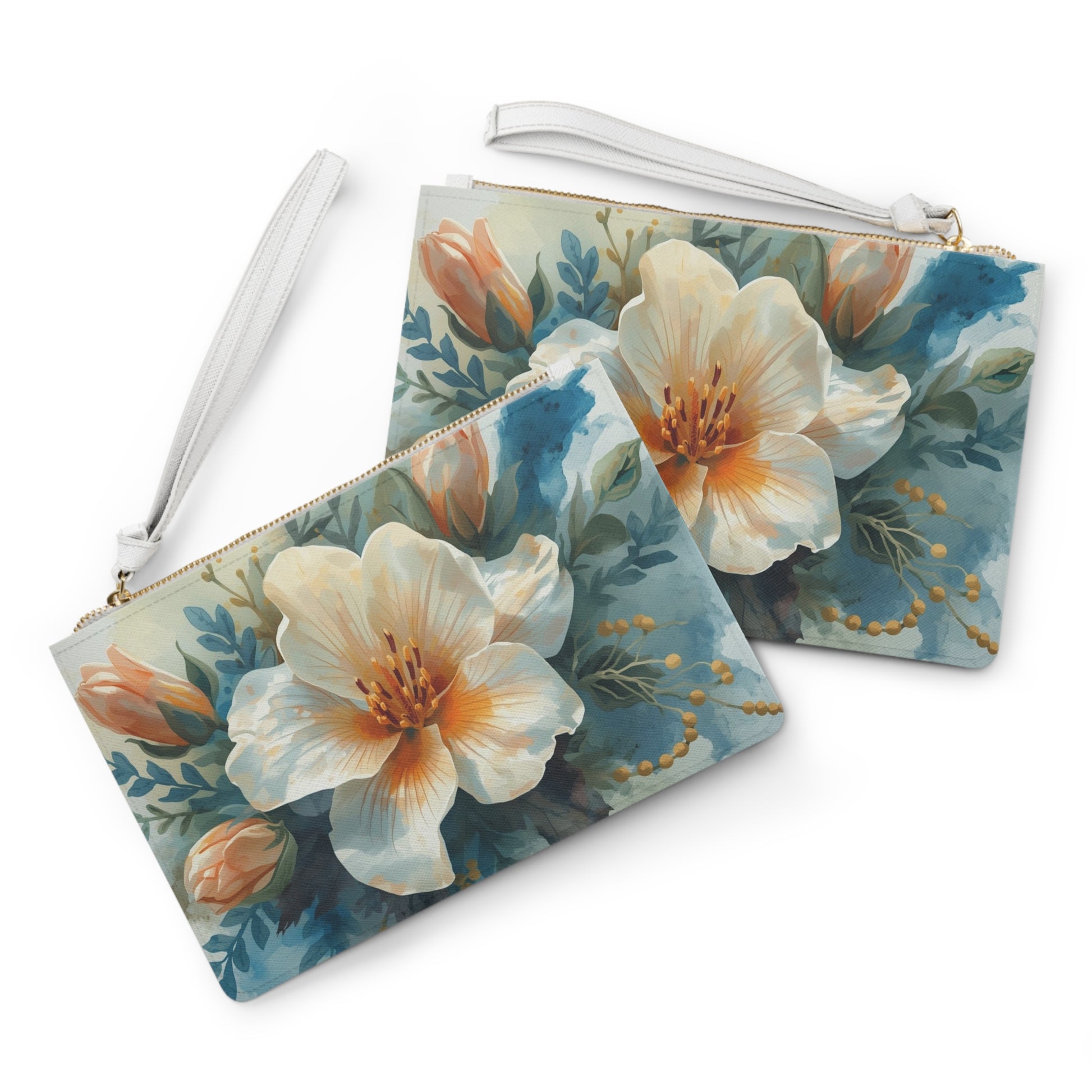 Floral Clutch Bag Elegant Makeup Pouch Wedding Gift - Rosetta Creative Boutique