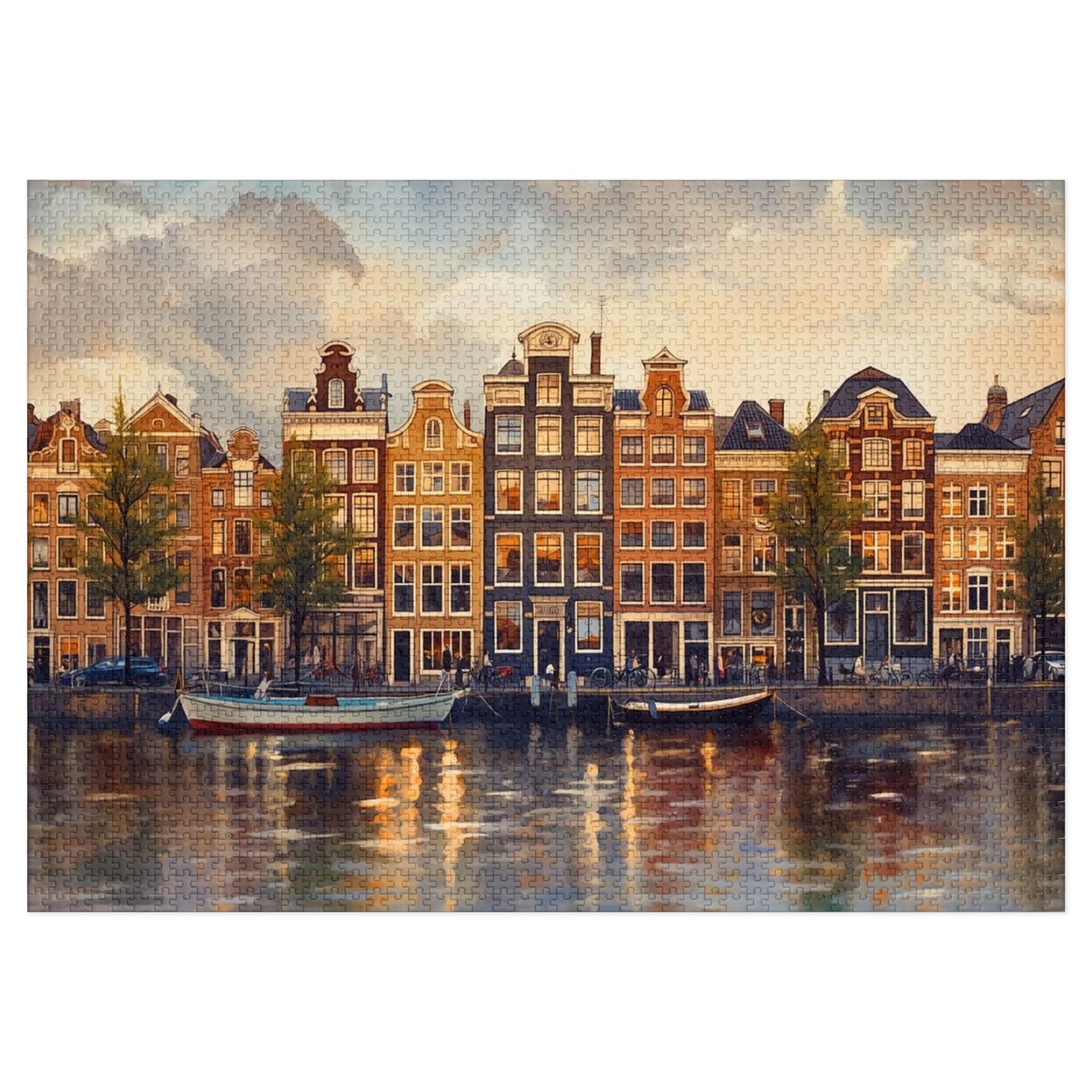 Amsterdam Waterfront Jigsaw Puzzle with Decorative Tin, Perfect Gift for Puzzle Lovers, Family Game Night, Home Decor, Unique Souvenir