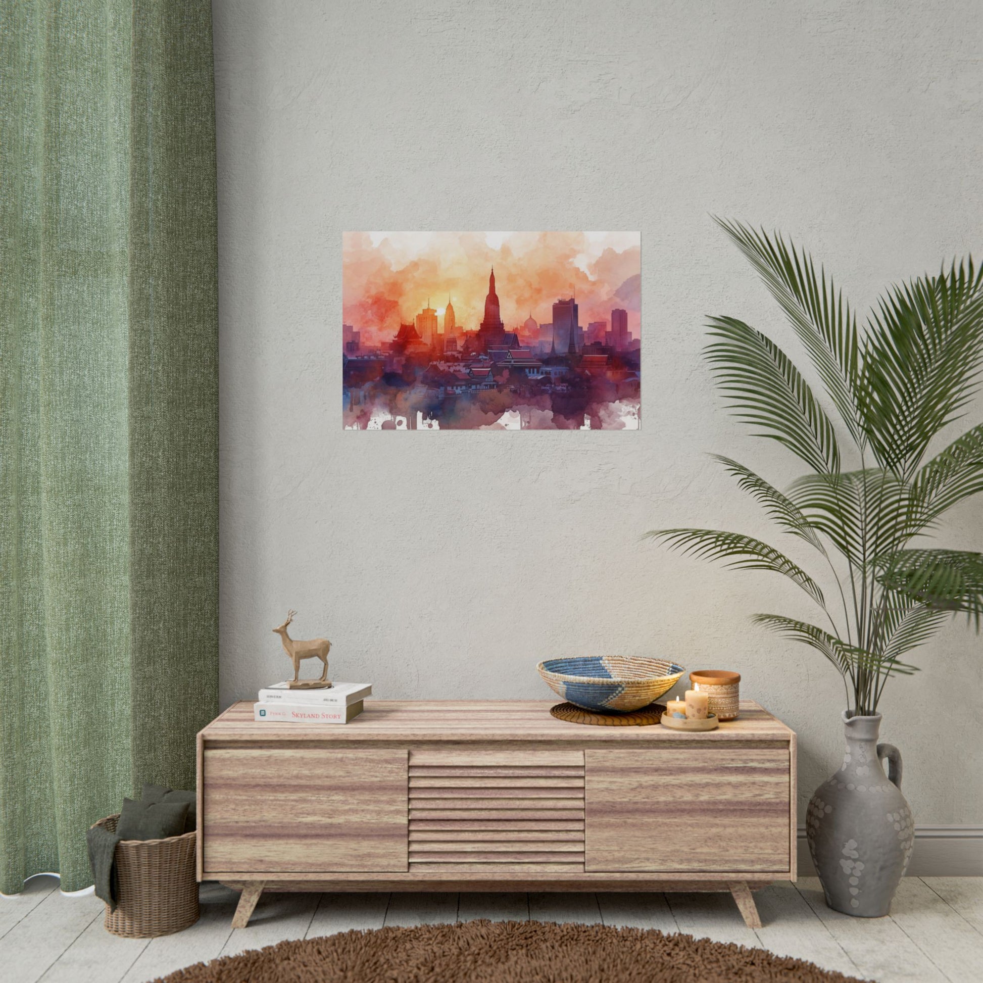 Bangkok Cityscape Posters Rolled Wall Art Home Decor Gift - Rosetta Creative Boutique
