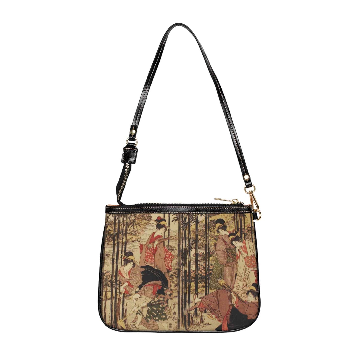 Chic Japanese Painting Shoulder Bag - Everyday Purse, Mini Tote, Fashion Accessory, Casual Clutch, Gift for Her - Rosetta Creative Boutique