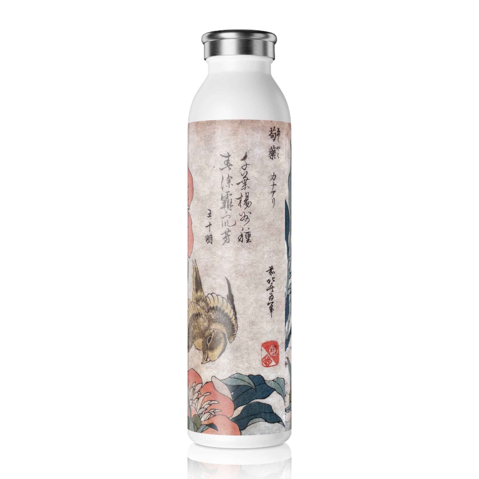 Floral Water Bottle - Elegant Slim Insulated Drinkware, Vintage Style Eco-Friendly Hydration Gift for Nature Lovers - Rosetta Creative Boutique