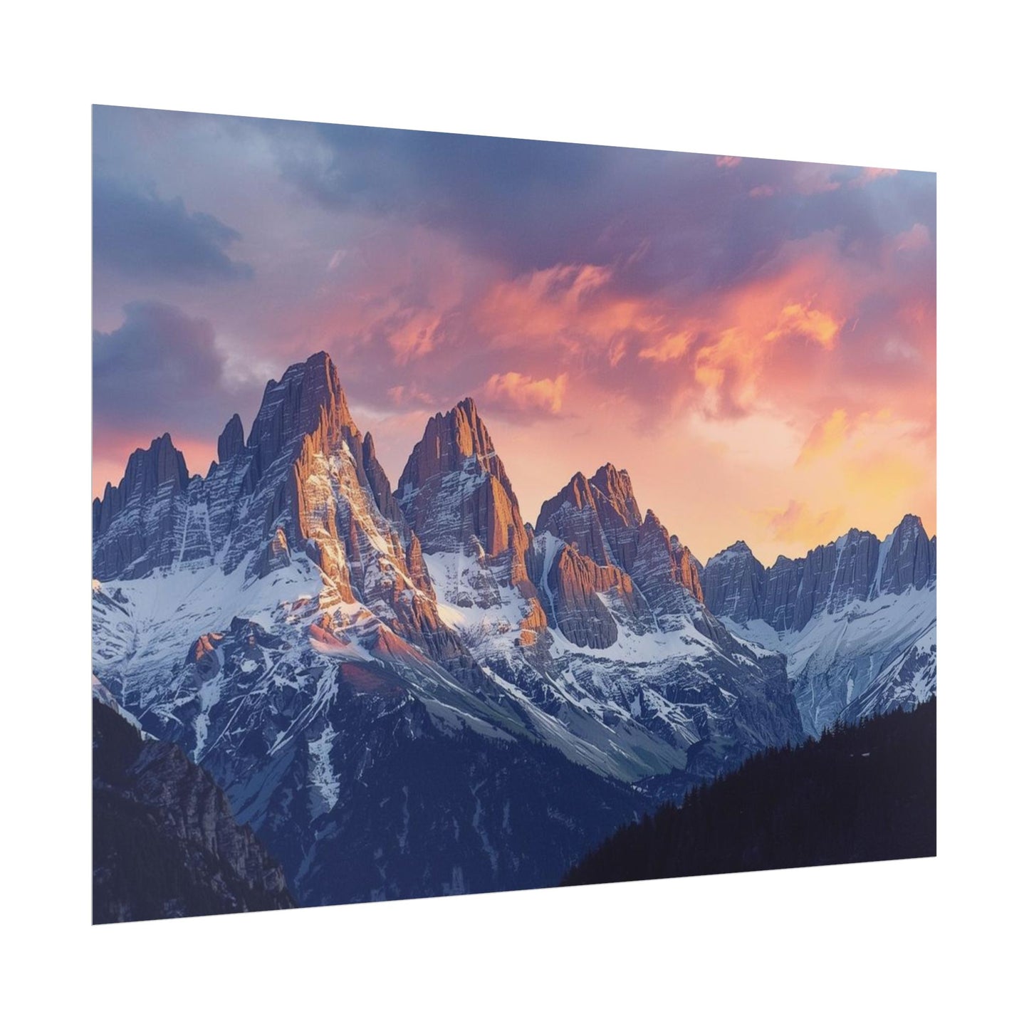 Dolomite Mountain Landscape Rolled Poster, Wall Art Print, Home Decor, Nature Artwork, Gift for Nature Lovers - Rosetta Creative Boutique
