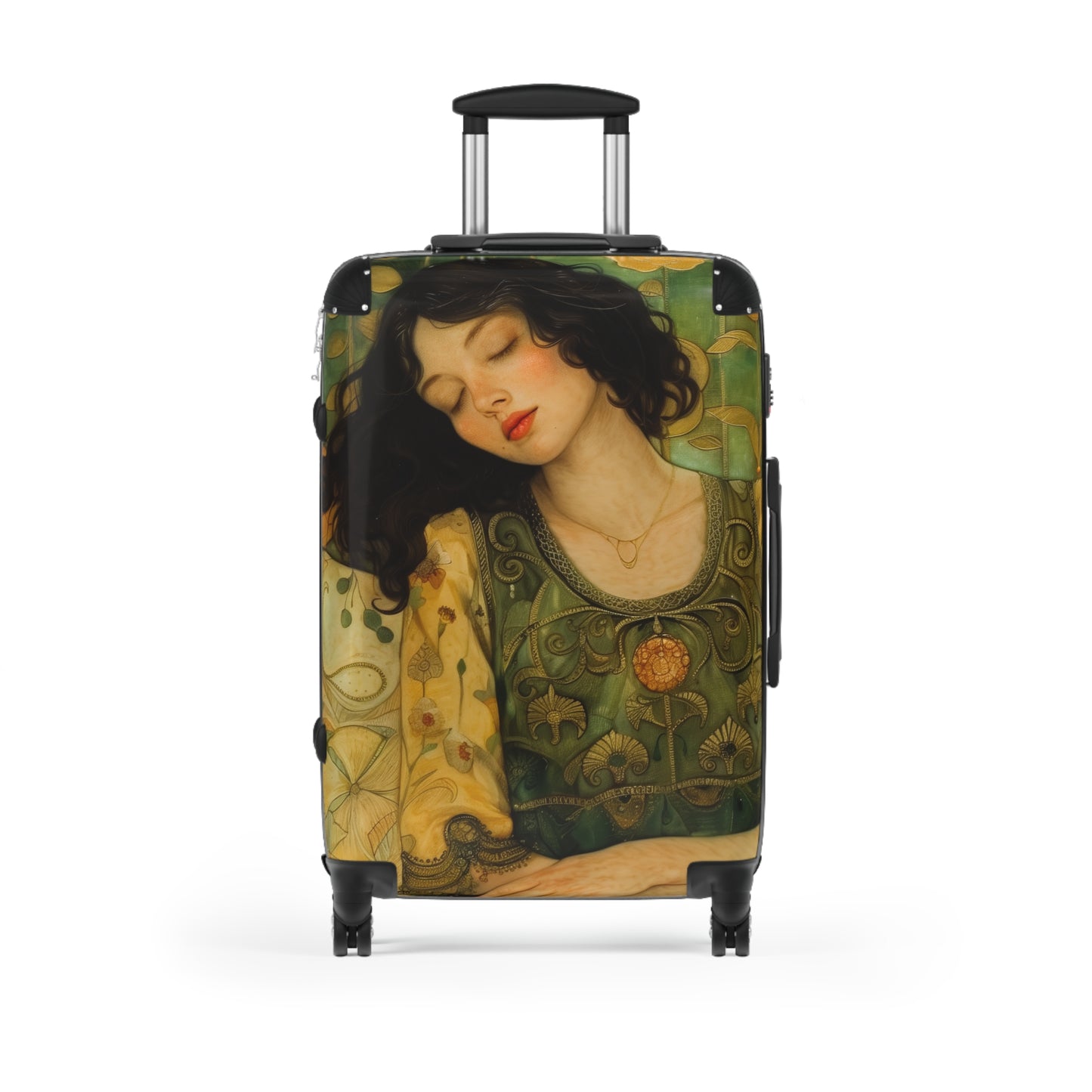 Artistic Klimt-Inspired Travel Suitcase, Stylish Personalized Carry-on Bag, Unique Bohemian Luggage Gift for Travelers - Rosetta Creative Boutique