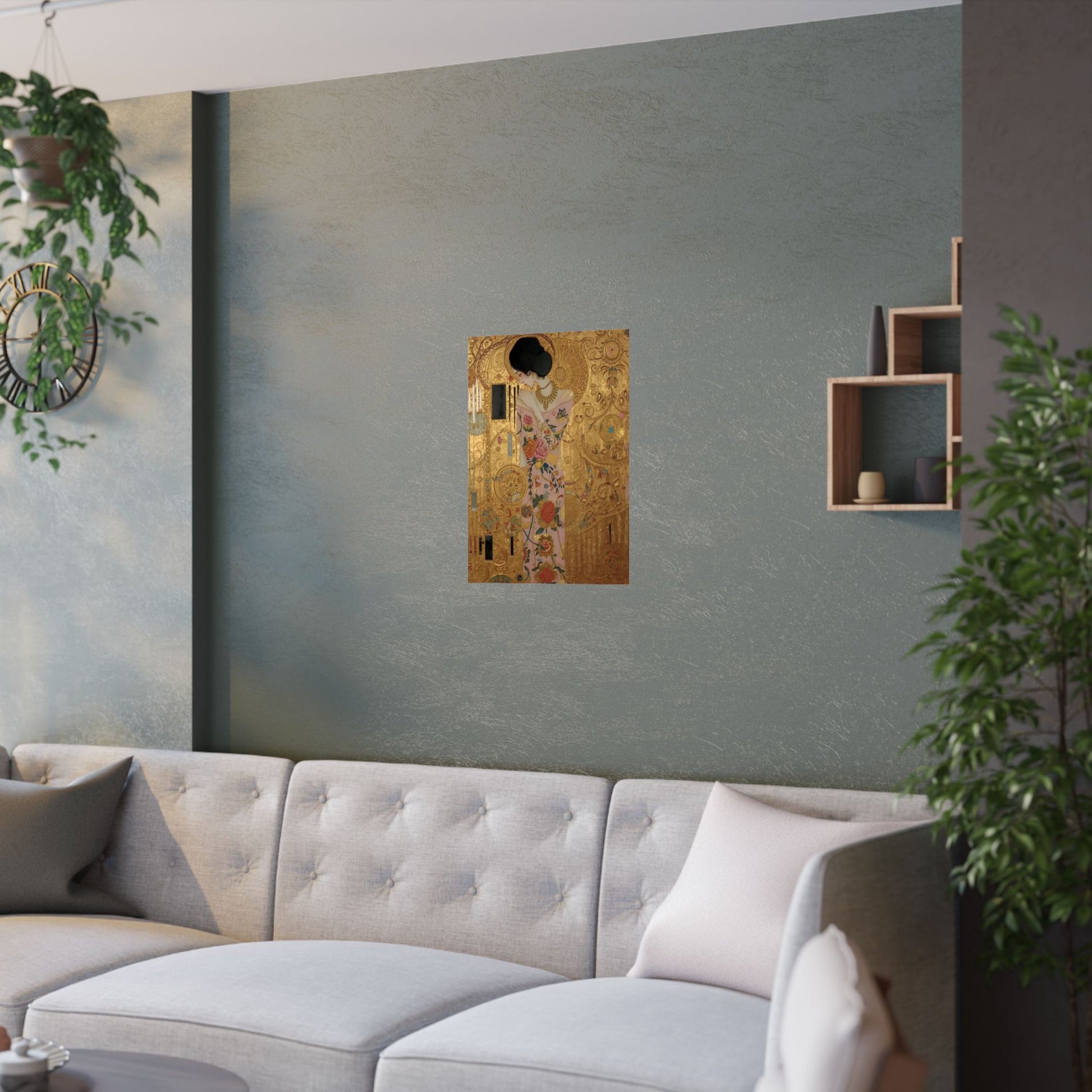 Elegant Satin Poster in Klimt-Style For Romantic Wall Art Decor Ideas - Rosetta Creative Boutique