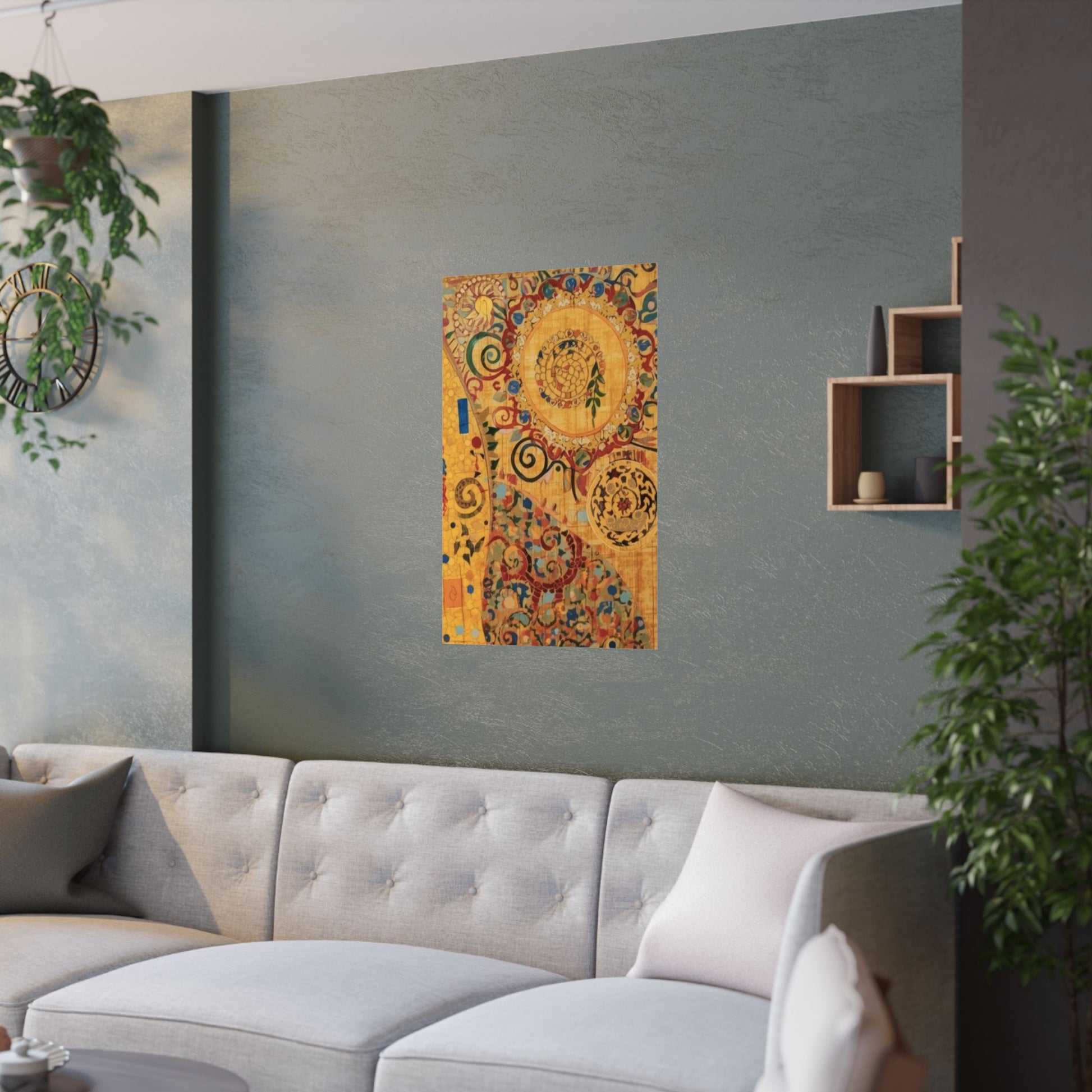 Vibrant Gold Abstract Wall Art Poster For Elegant Decor - Rosetta Creative Boutique