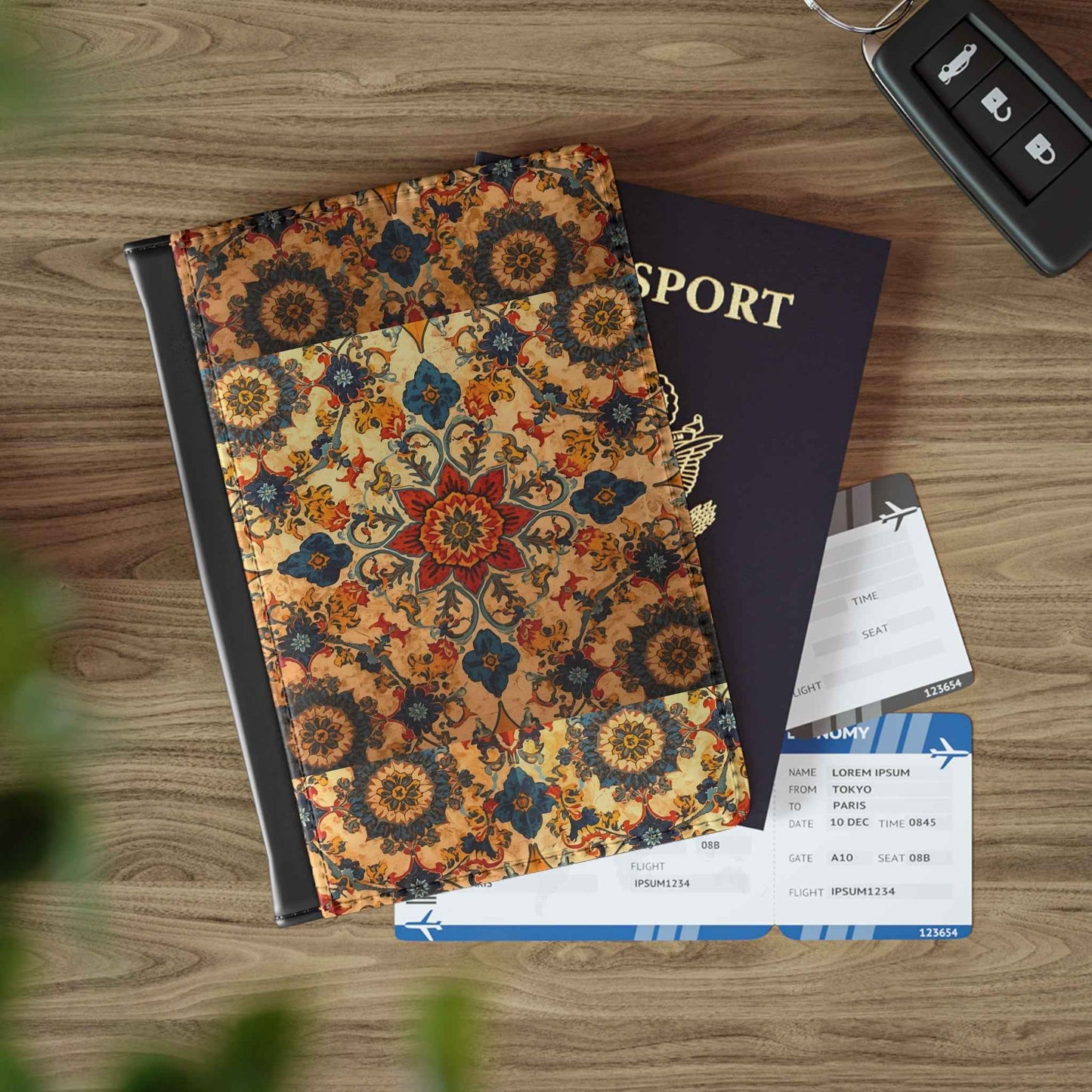 Vintage Floral Passport Cover – Boho Travel Document Holder