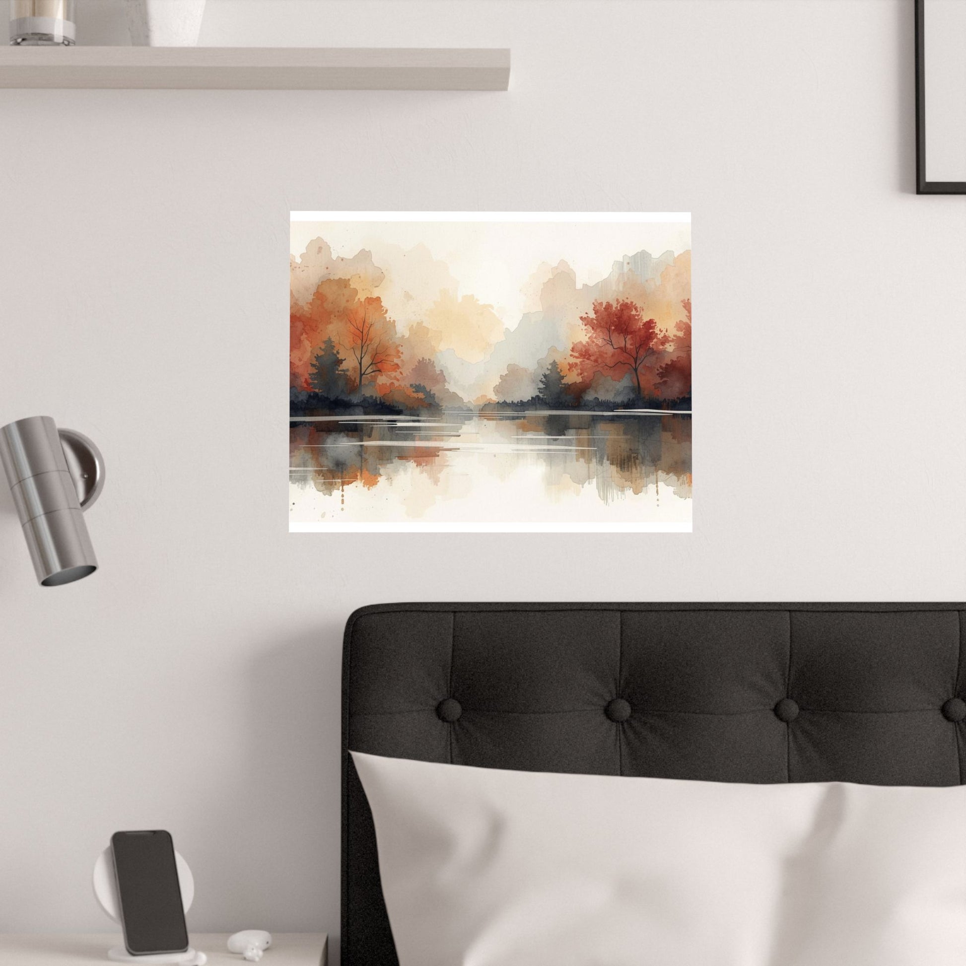 Autumn Reflection Satin Poster Prints Nature Aesthetic - Rosetta Creative Boutique