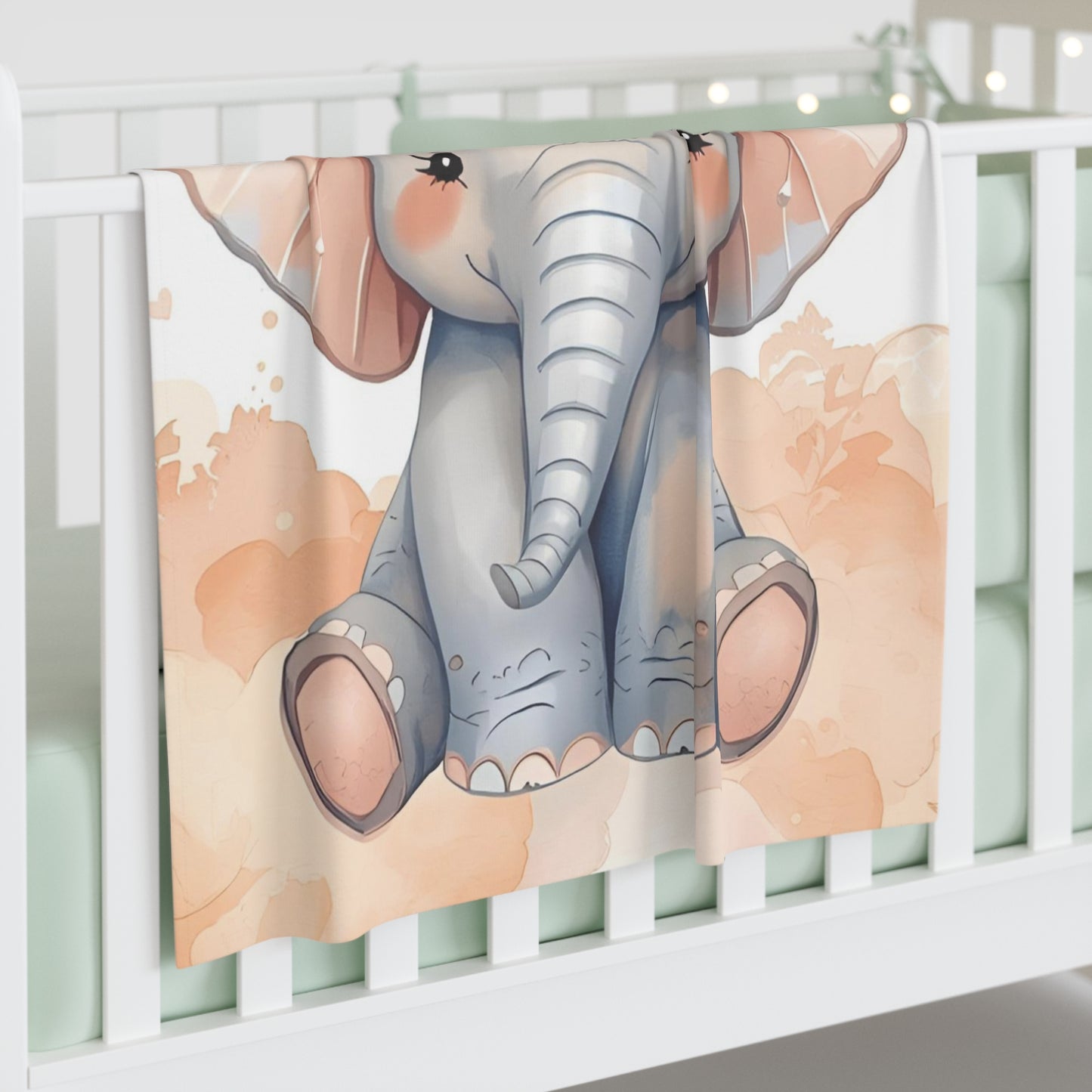 Cute Elephant Baby Swaddle Blanket Cozy Nursery Wrap Gift - Rosetta Creative Boutique