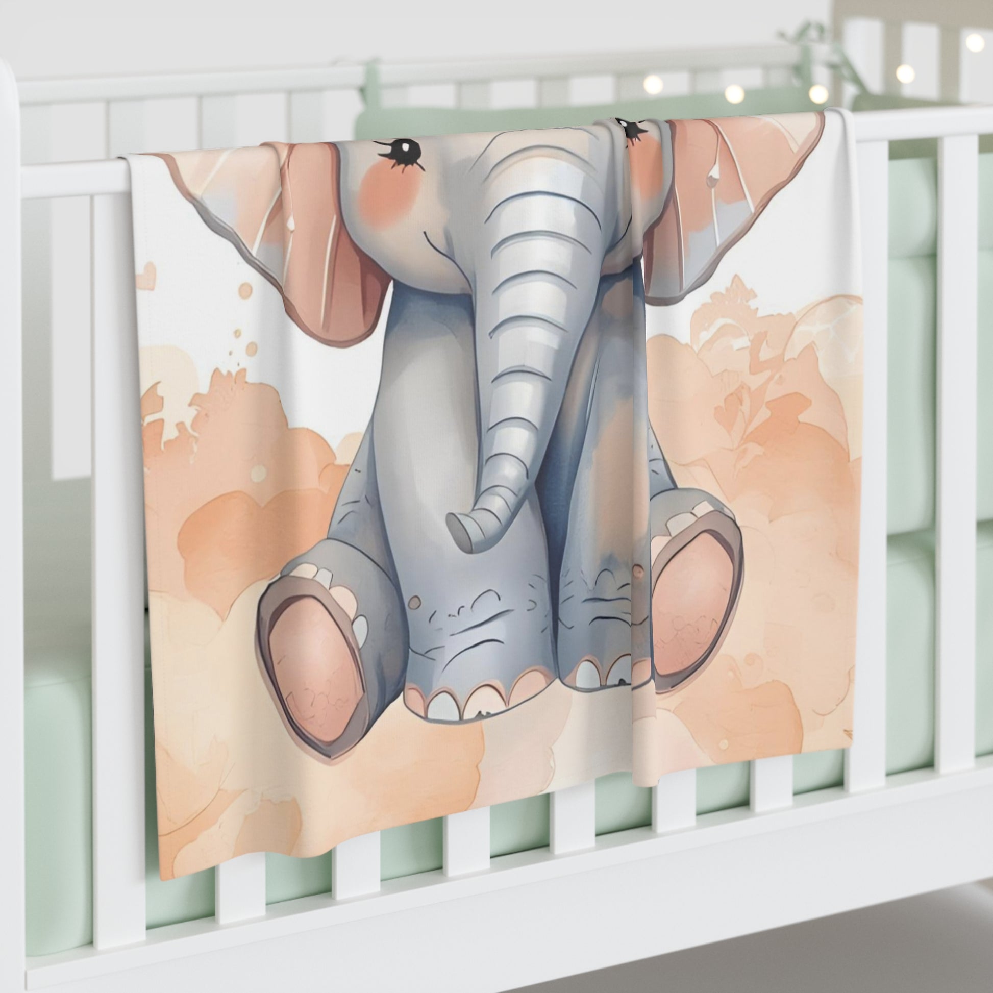 Cute Elephant Baby Swaddle Blanket Cozy Nursery Wrap Gift - Rosetta Creative Boutique