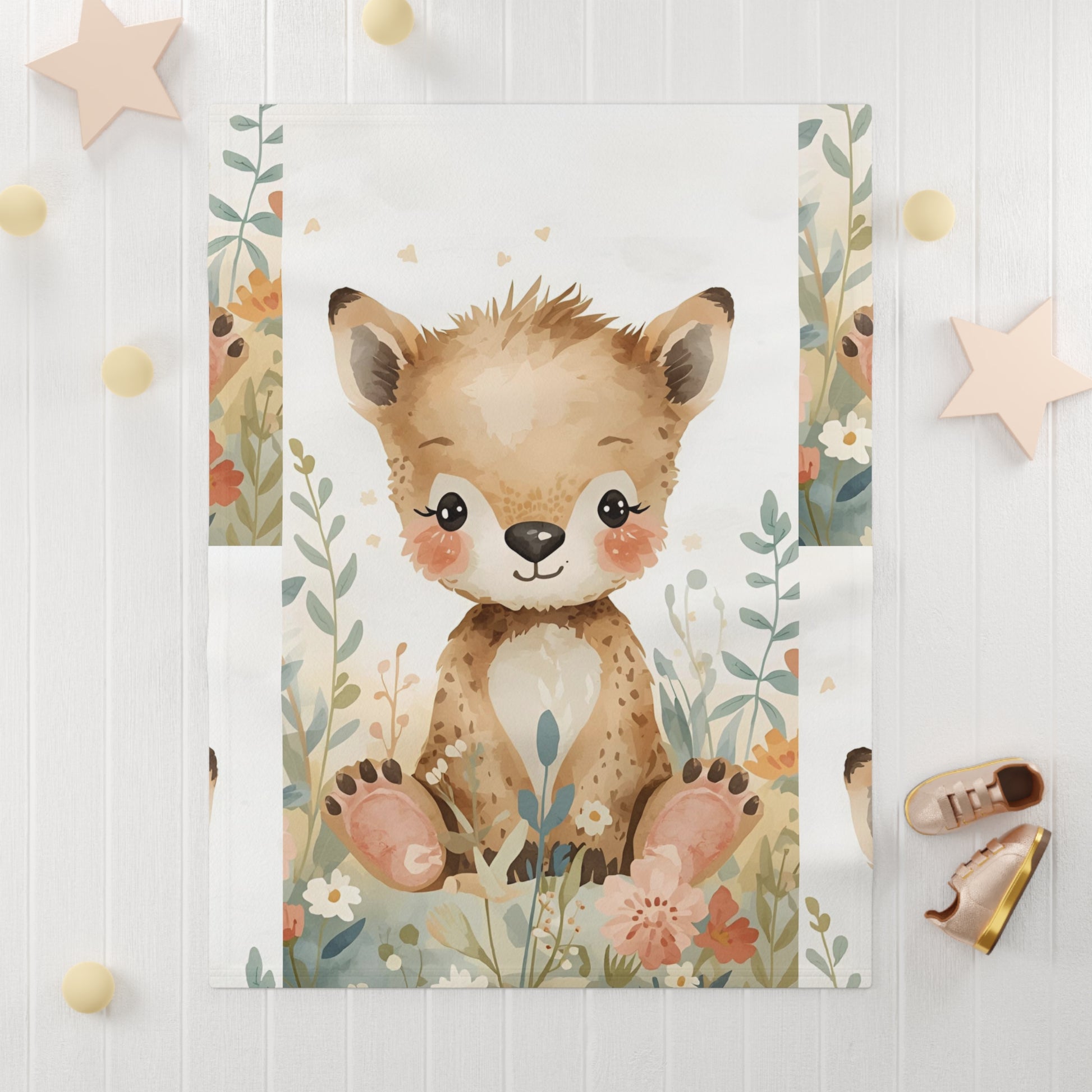 Soft Fleece Baby Blanket With Cute Animal Print For Nursery - Rosetta Creative Boutique