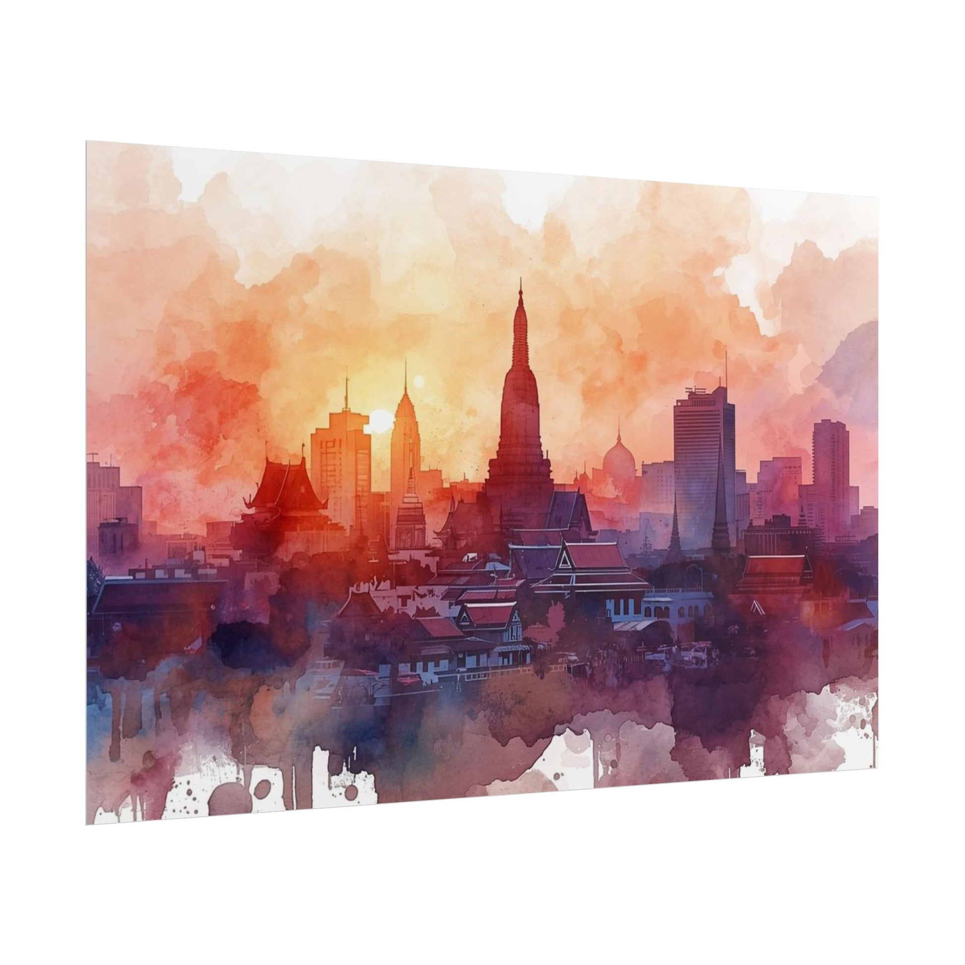 Bangkok Cityscape Posters Rolled Wall Art Home Decor Gift - Rosetta Creative Boutique
