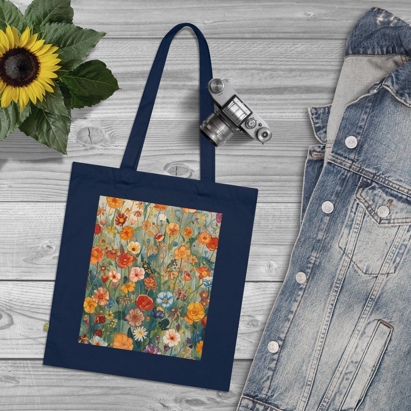 Floral Organic Cotton Tote Bag Eco Friendly Shopping Tote - Rosetta Creative Boutique