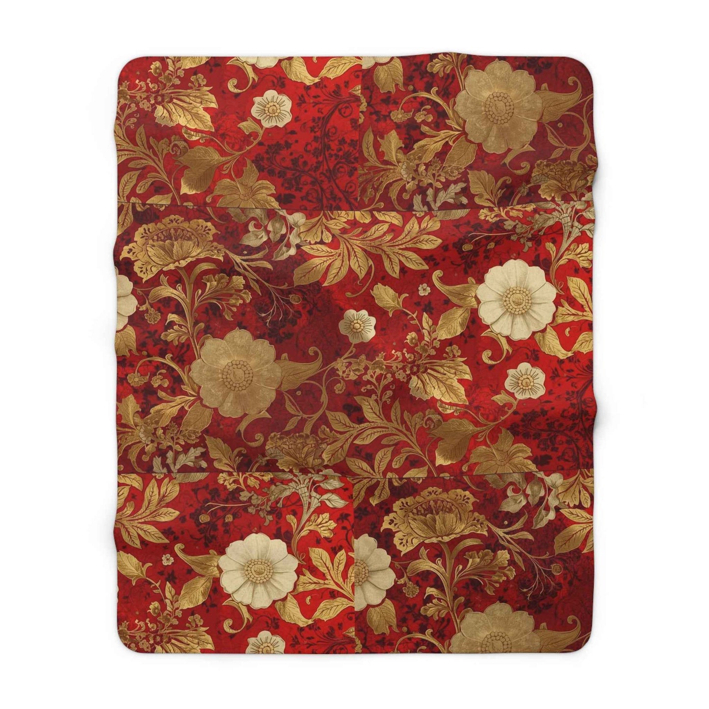 Luxurious Floral Sherpa Fleece Blanket, Cozy Throw for Winter, Elegant Home Decor, Perfect Gift for Holidays, Soft and Warm Blanket