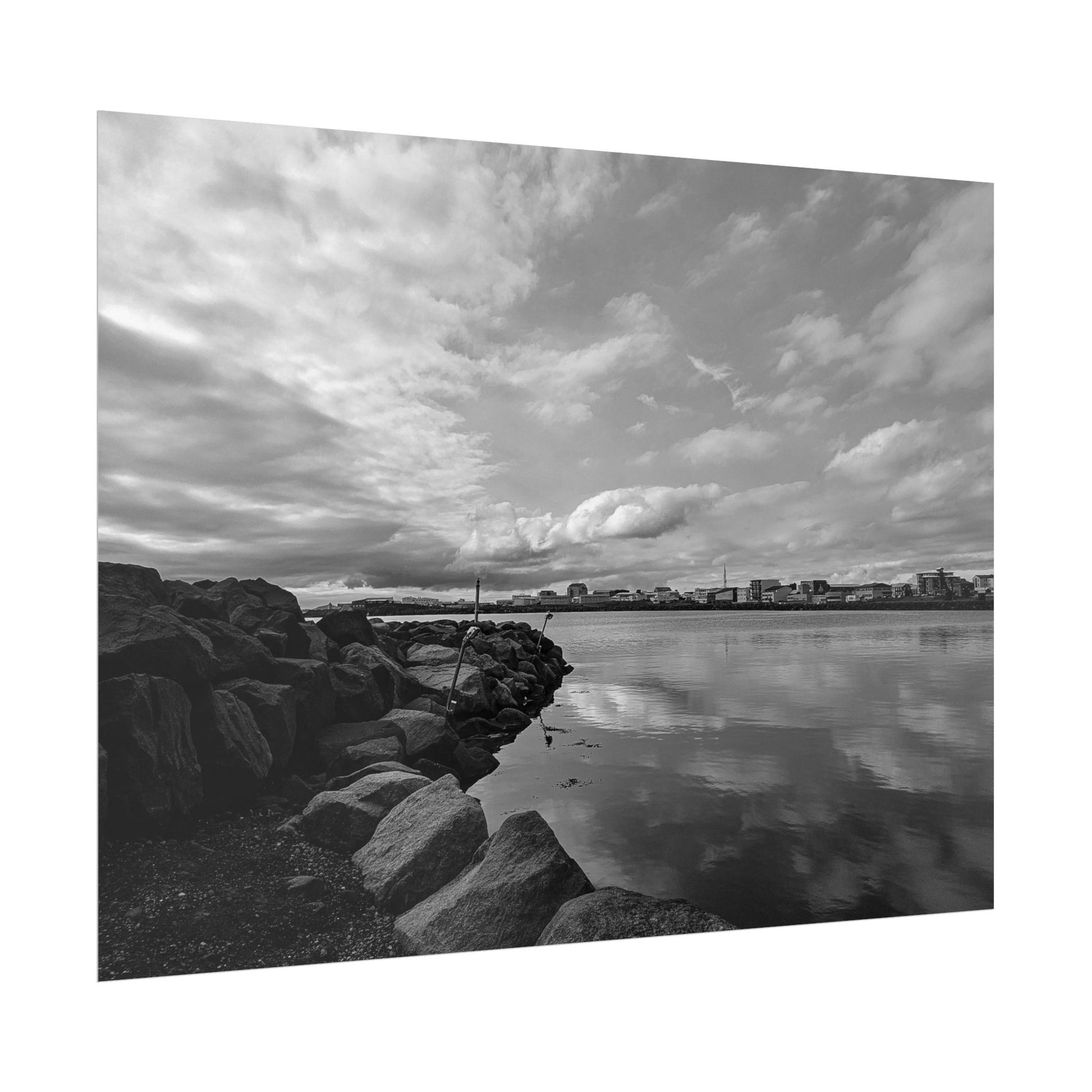 Iceland Black and White Landscape Rolled Poster by Rosetta Creative Boutique, Minimalist Wall Art, Home Decor, Nature Photography, Aesthetic Gift, Modern Room Decor - Rosetta Creative Boutique