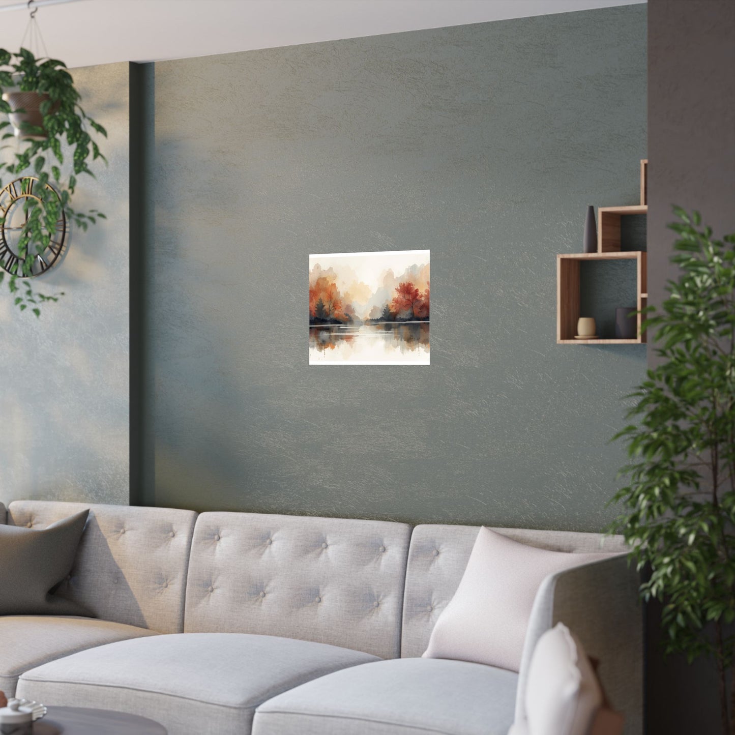 Autumn Reflection Satin Poster Prints Nature Aesthetic - Rosetta Creative Boutique
