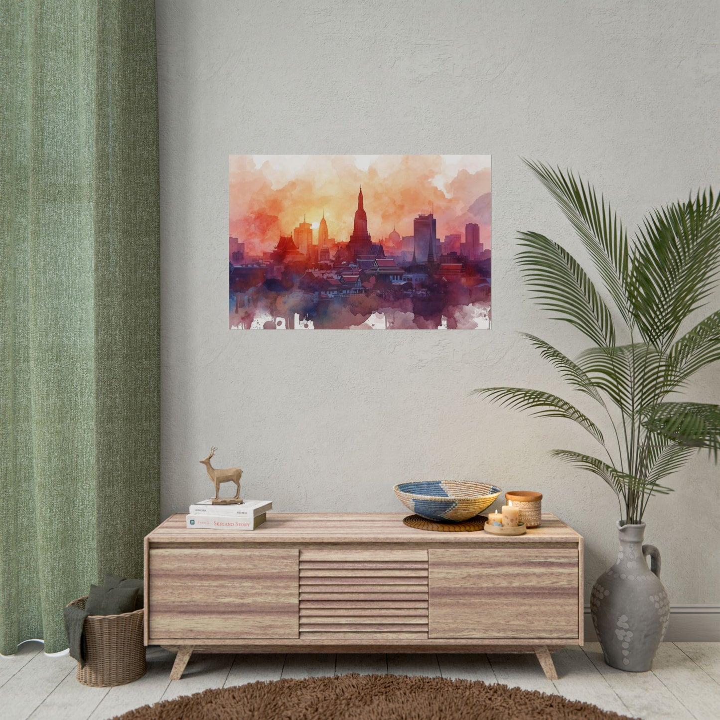 Bangkok Cityscape Posters Rolled Wall Art Home Decor Gift - Rosetta Creative Boutique