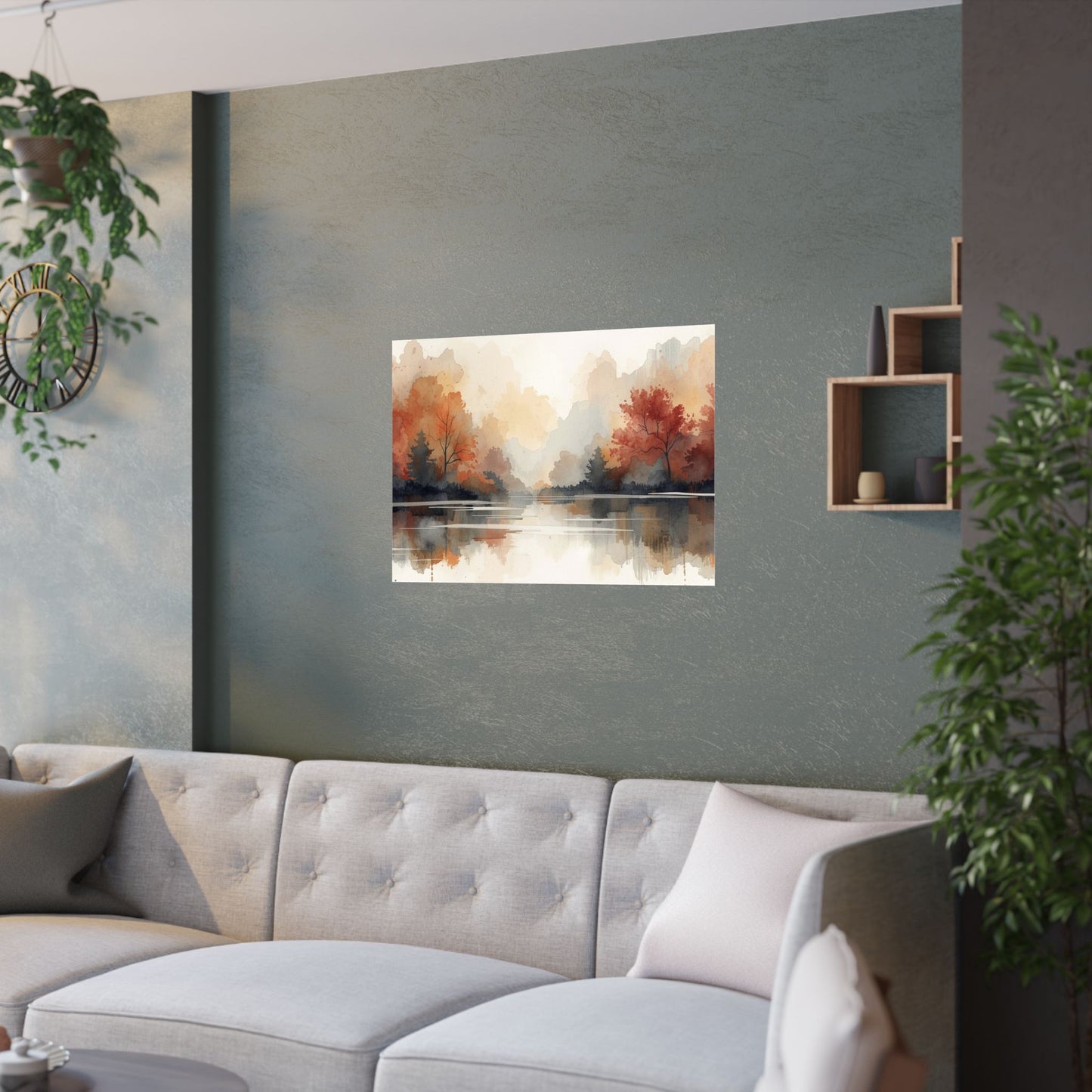 Autumn Reflection Satin Poster Prints Nature Aesthetic - Rosetta Creative Boutique