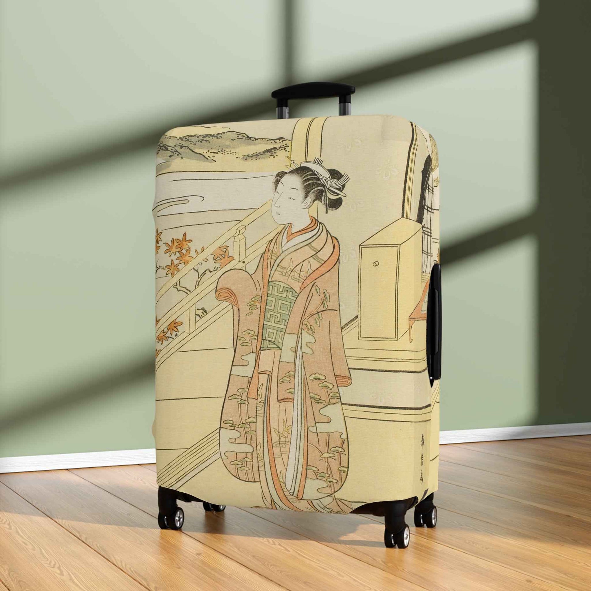 Japanese Painting Luggage Cover | Suitcase Protector Travel Accessory | Gift for Travelers & Wanderlust Decor by Rosetta Creative Boutique - Rosetta Creative Boutique