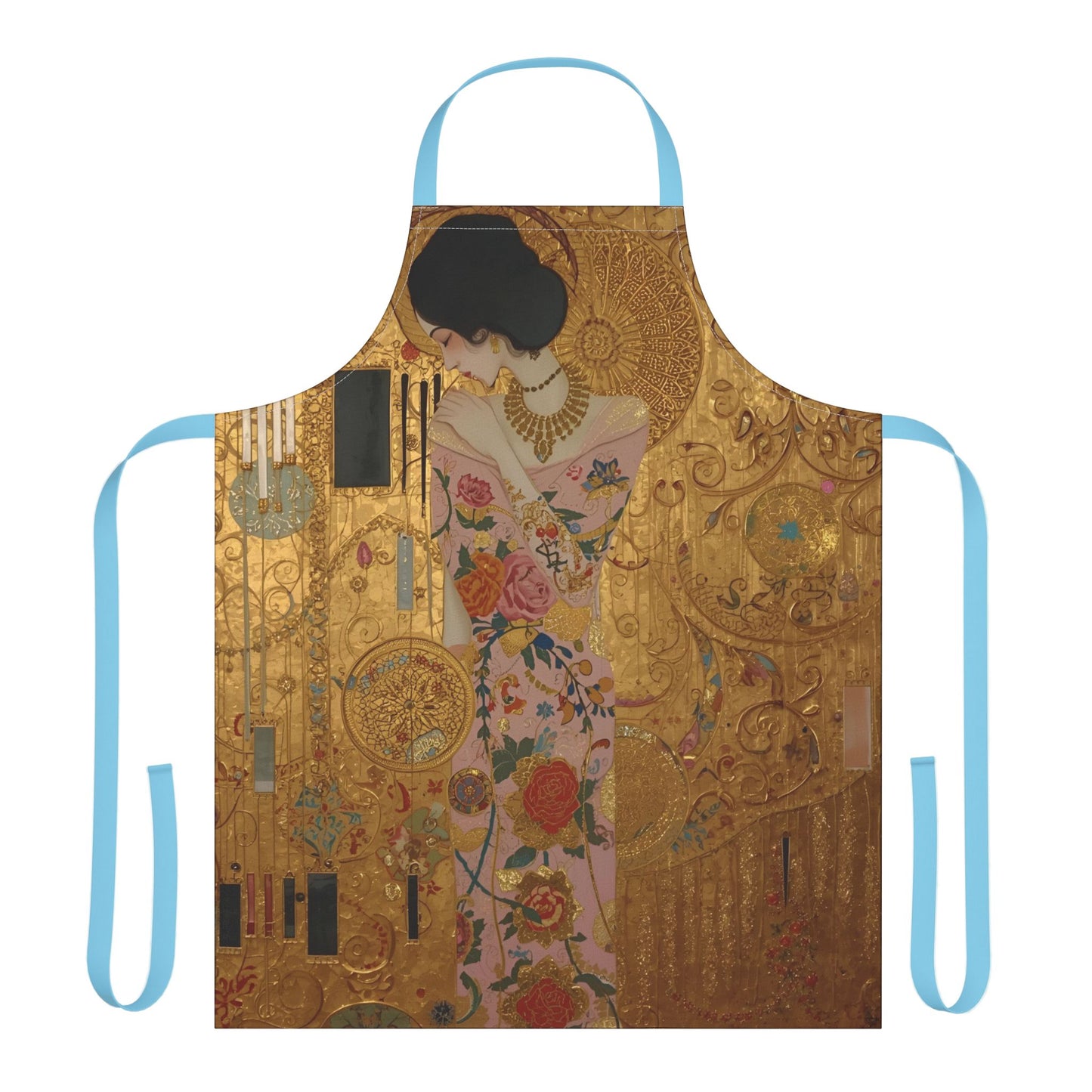 Elegant Art Apron in Gustav Klimt Style, Colorful Cooking Gift, Stylish Chef Apron, Unique Kitchen Accessory, Ideal for Home Cooks, Art Lovers