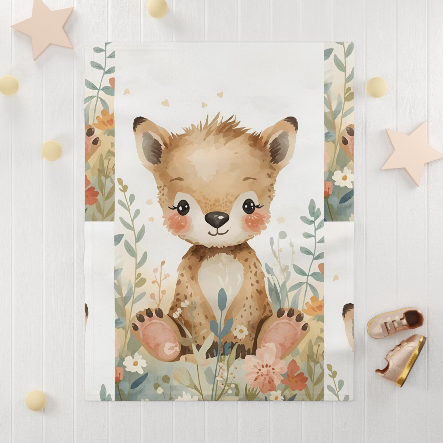 Cute Woodland Animal Baby Blanket | Soft Fleece Nursery Decor
