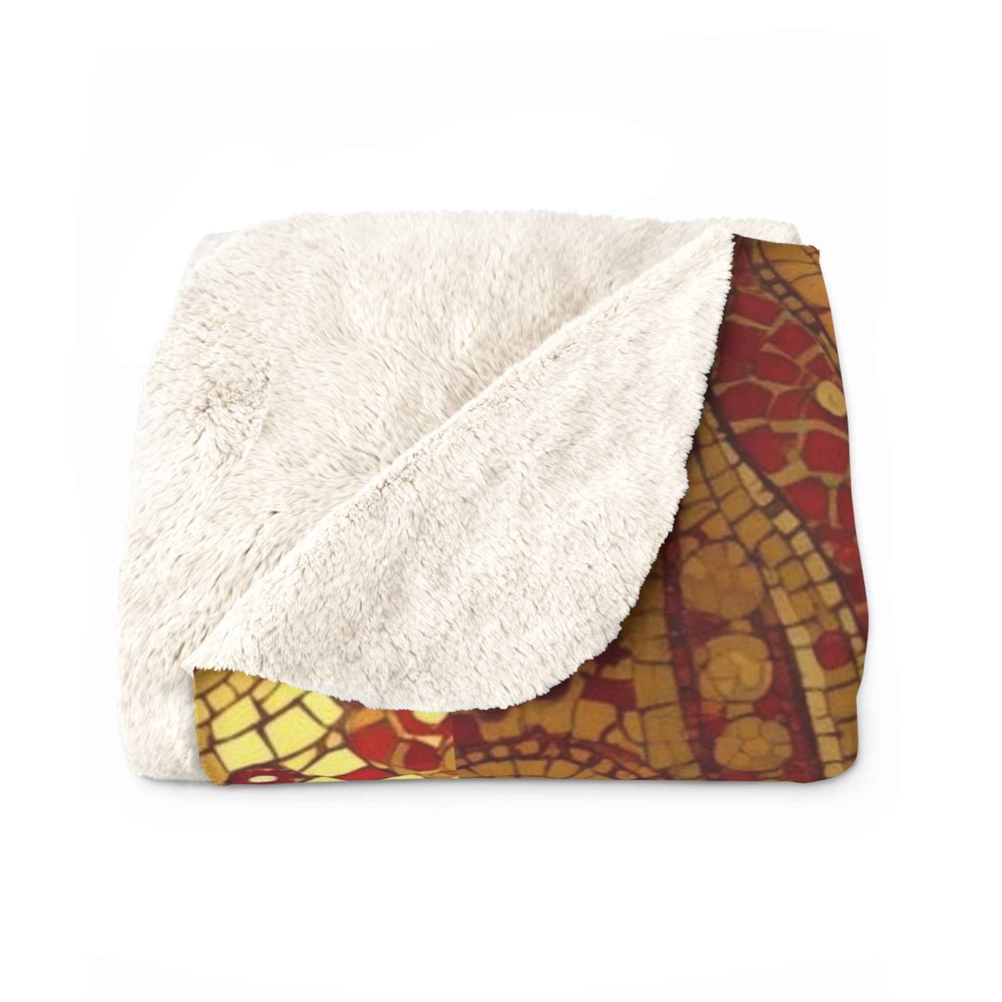 Cozy Bohemian Sherpa Fleece Blanket, Warm Throw, Floral Design, Home Decor, Gift for Her, Cozy Nights