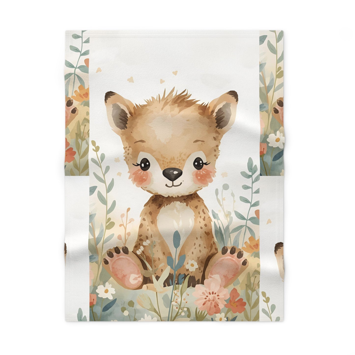 Cute Woodland Animal Baby Blanket | Soft Fleece Nursery Decor