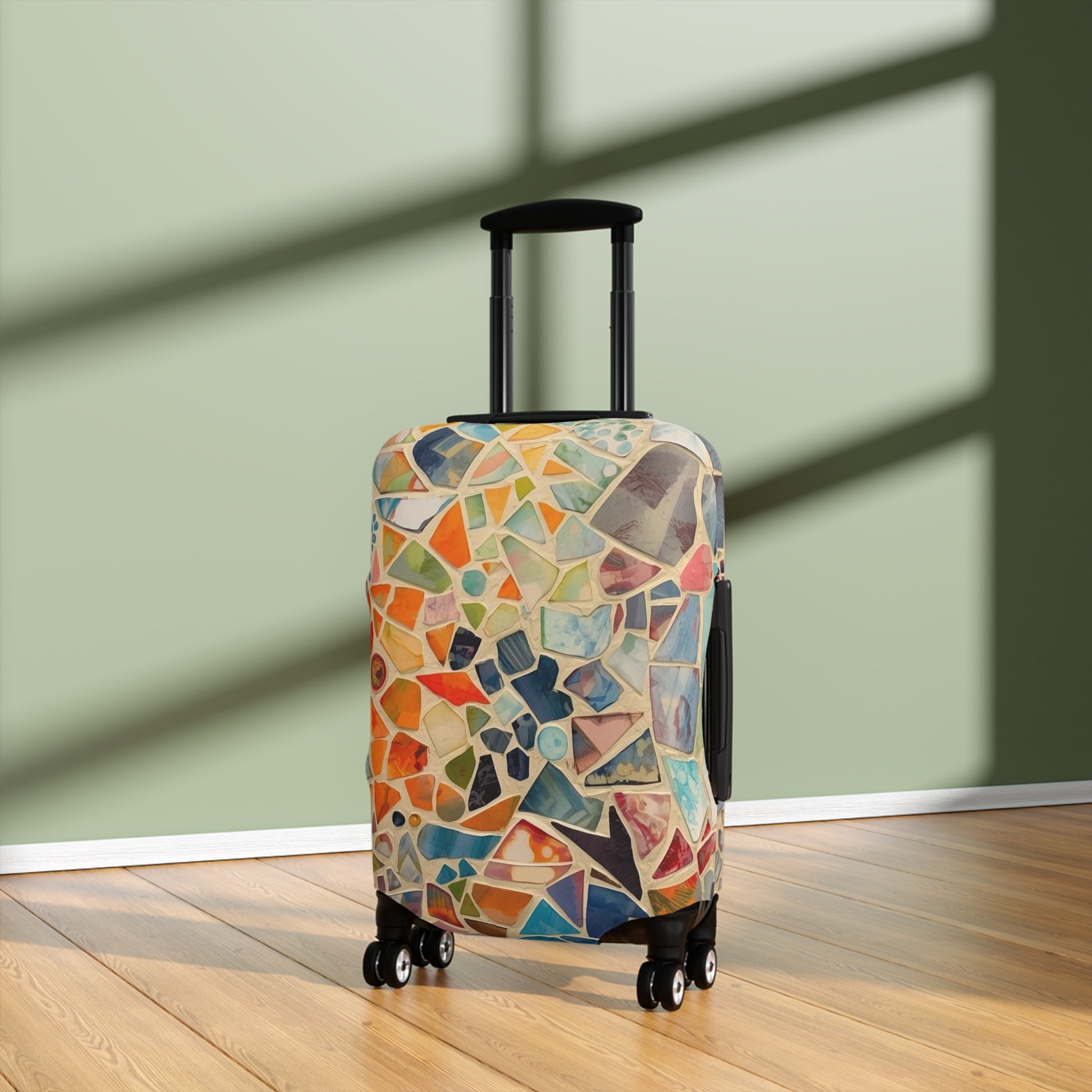 Vibrant Mosaic Pattern Luggage Cover | Colorful Travel Accessory | Suitcase Protector | Unique Gift for Travelers | Vacation Ready - Rosetta Creative Boutique