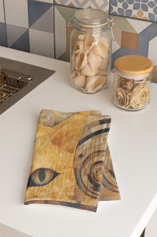 Artistic Cat Tea Towels | Kitchen Decor, Cat Lover Gift, Unique Home Accessory, Modern Kitchen Towel, Gift for Her
