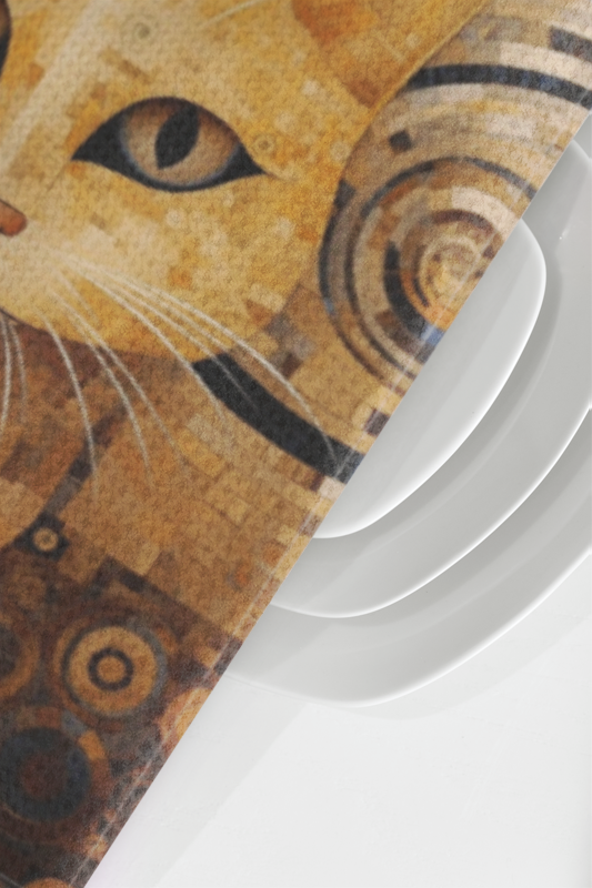 Artistic Cat Tea Towels | Kitchen Decor, Cat Lover Gift, Unique Home Accessory, Modern Kitchen Towel, Gift for Her